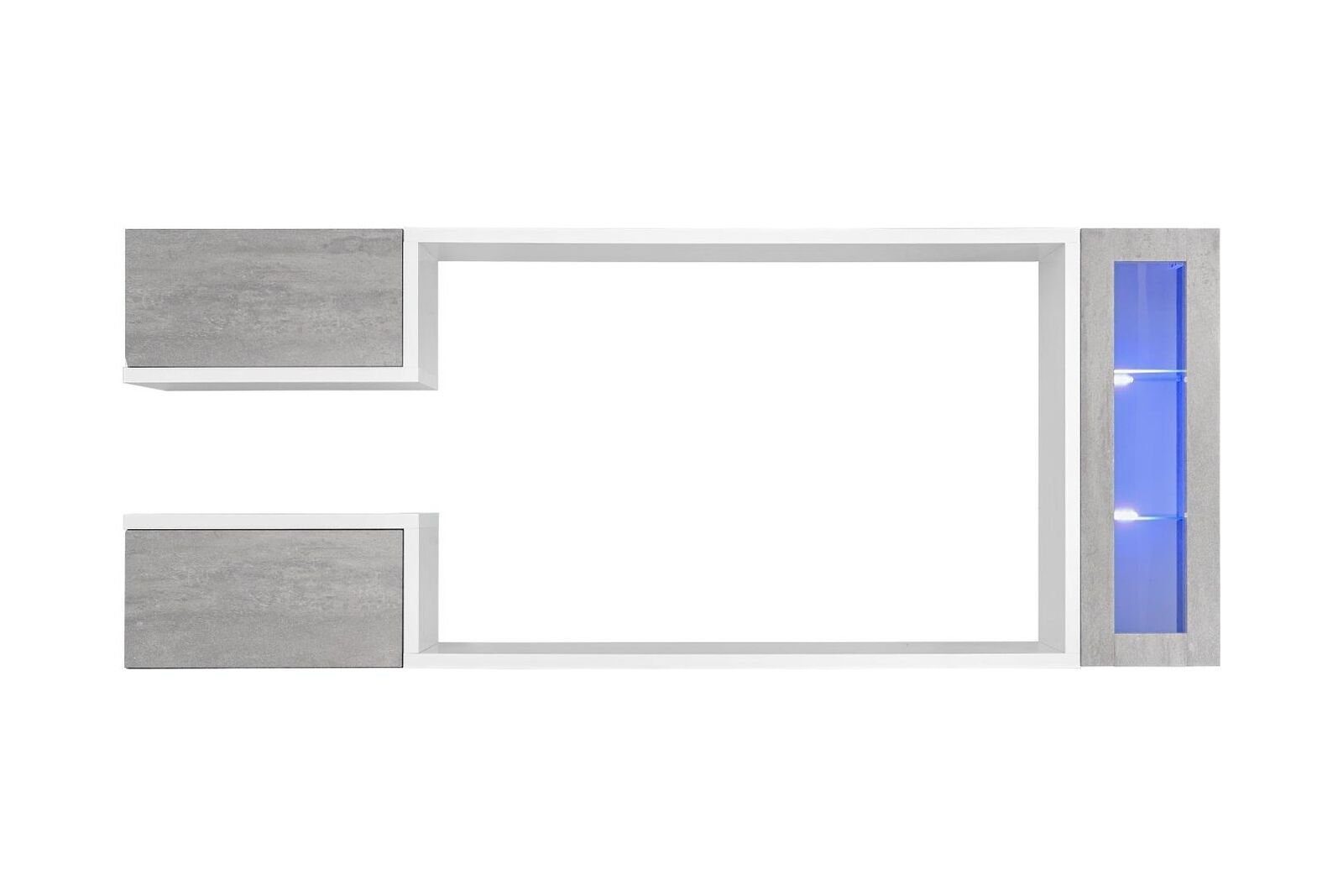 Wandschrank Neu, Designer JVmoebel Möbel in Wohnwand Regale Modern Wohnzimmer-Set Europa (4-St., Regal/2x Made Wandschrank), 2x Holz