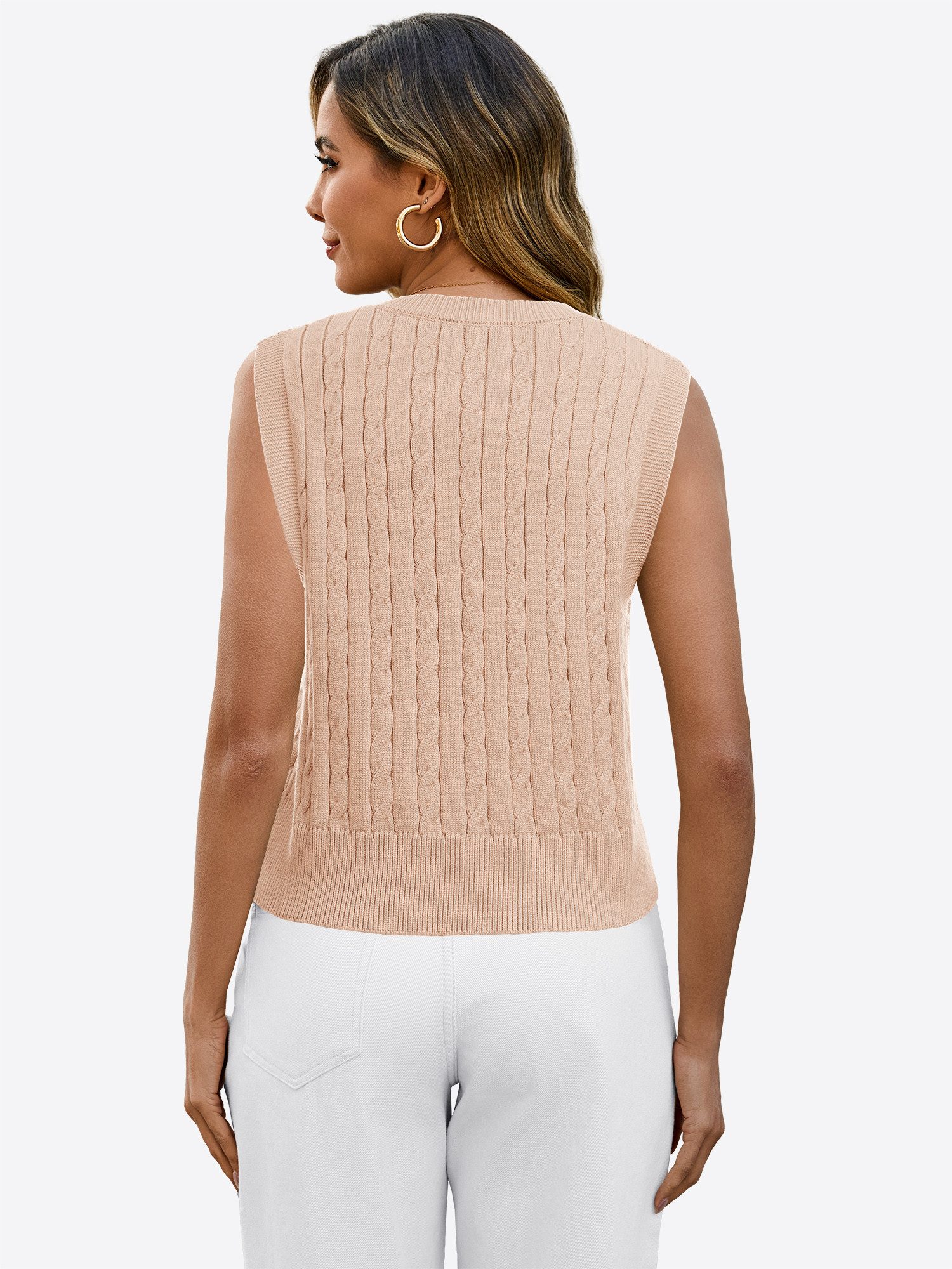 Imily Bela Strickweste Damen Ärmellose Kurze Weste (Packung, 1-tlg., 1per-Pack) Volltonfarbe