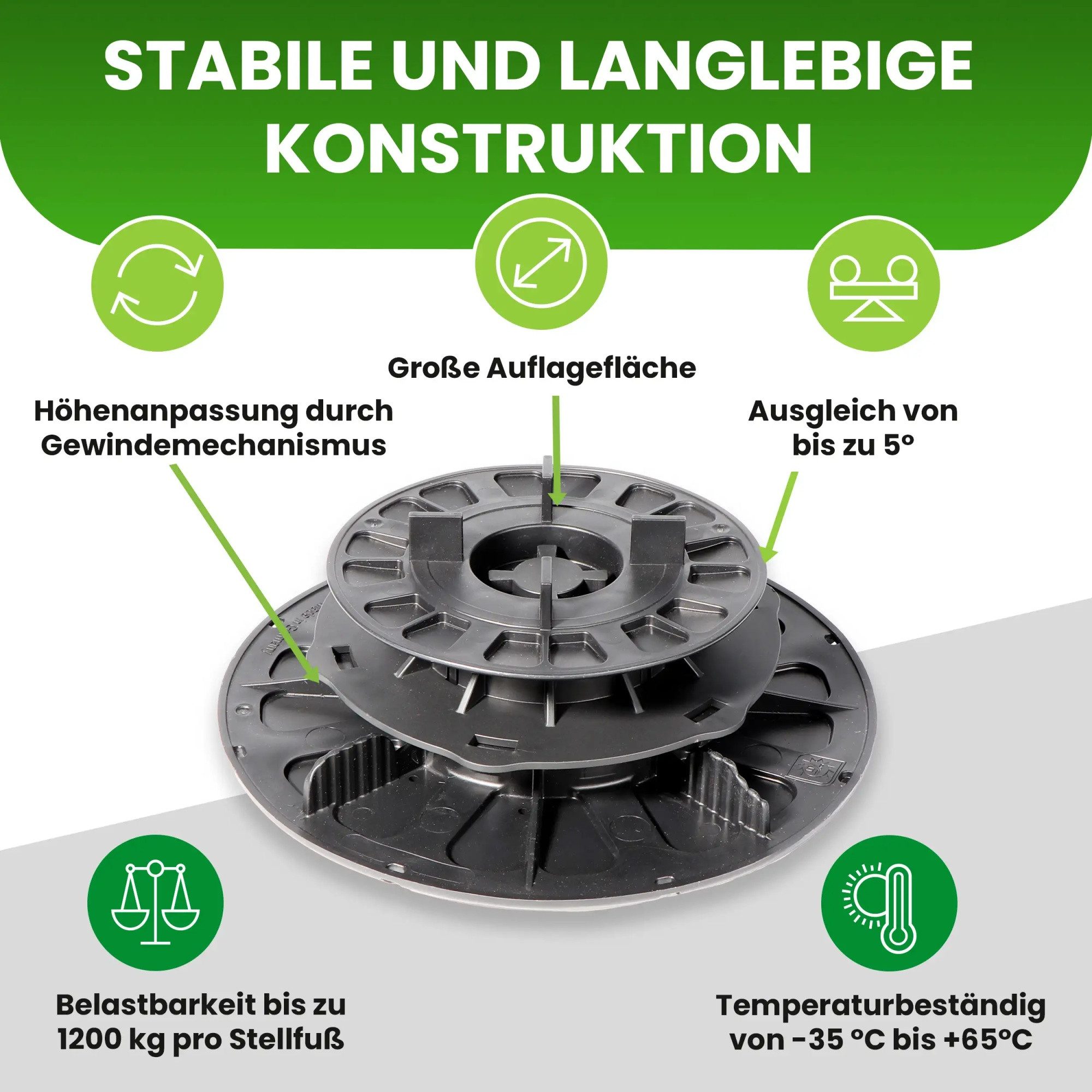 Gartenwelt Riegelsberger Terrasse Plattenlager Premium mit Gefälleausgleich günstig online kaufen