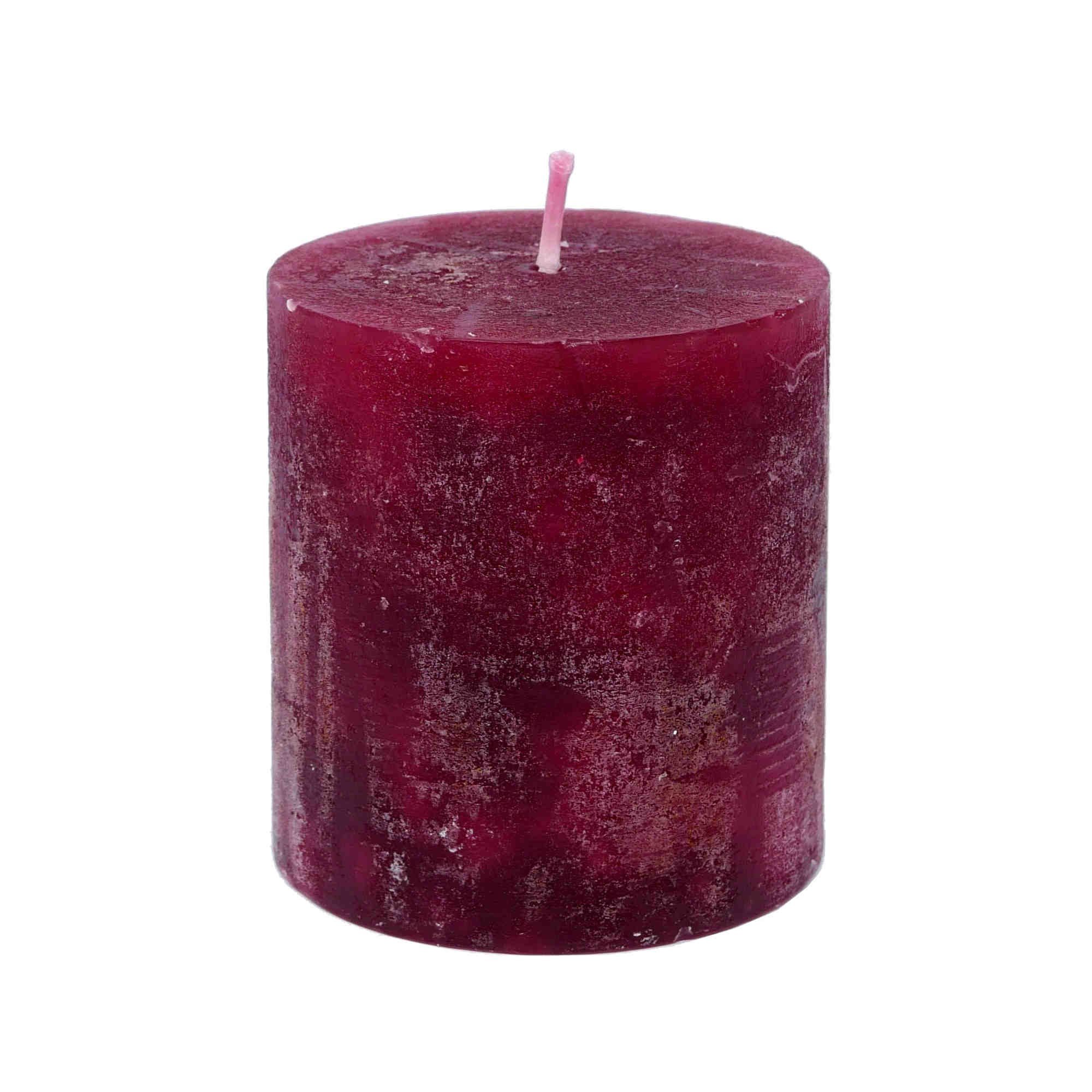 B&S Stumpenkerze Kerze durchgefärbt bordeaux 7,5 günstig online kaufen