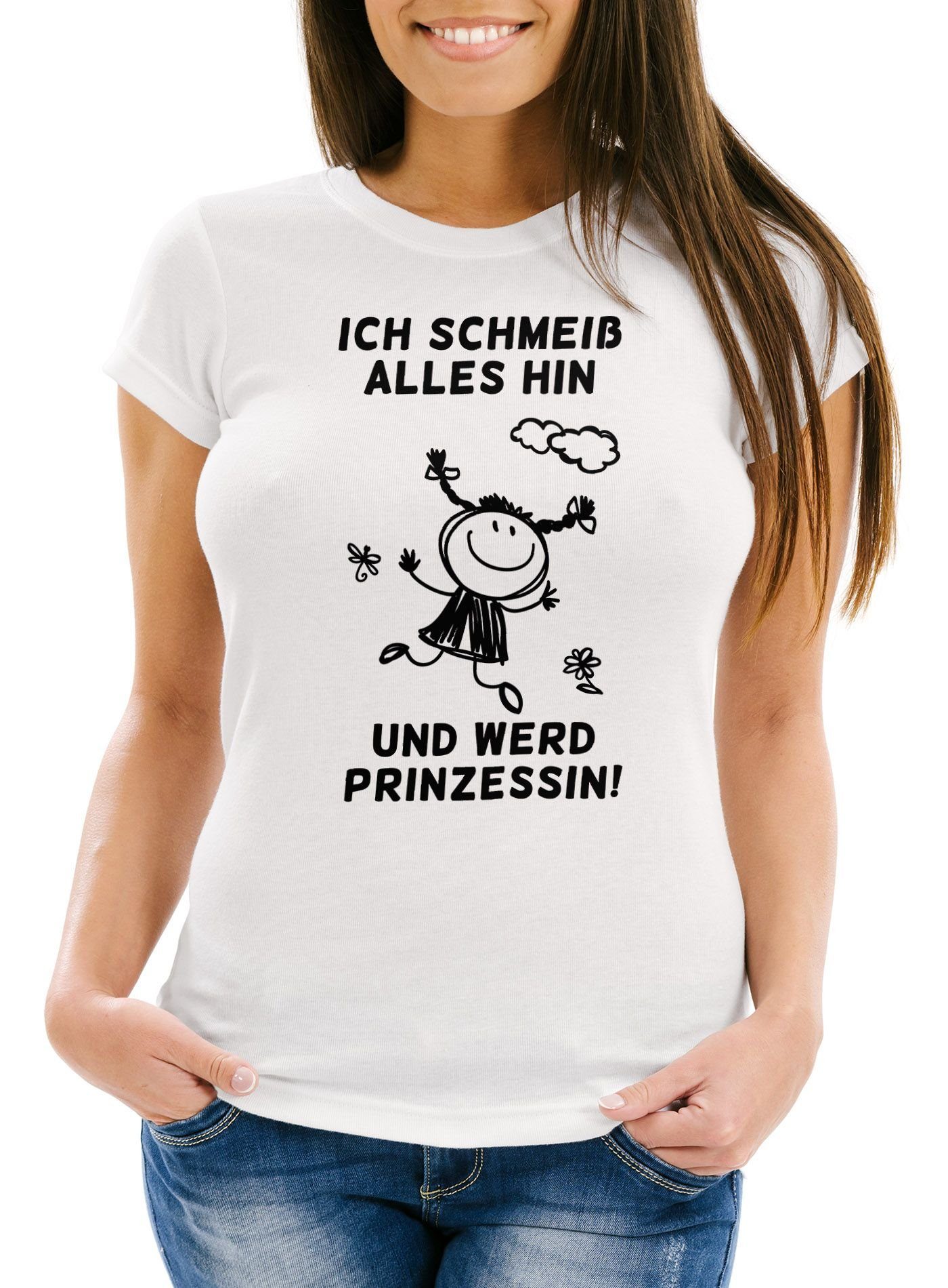 MoonWorks PrintShirt »Damen TShirt Ich Schmeiß alles hin und werd