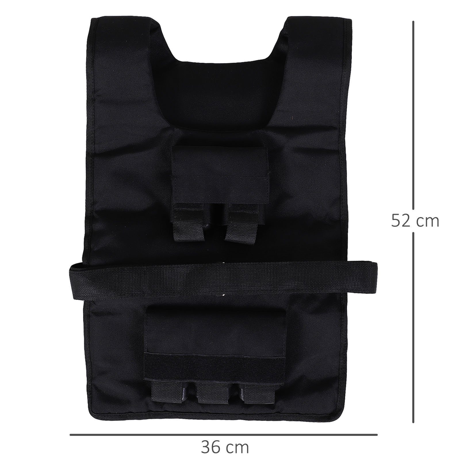 HOMCOM Gewichtsweste 30 kg Trainingsweste, Verstellbar, Krafttraining, Fitness, (Ausdauertraining, 1-tlg., Krafttraining), Schwarz 36 x 52 cm