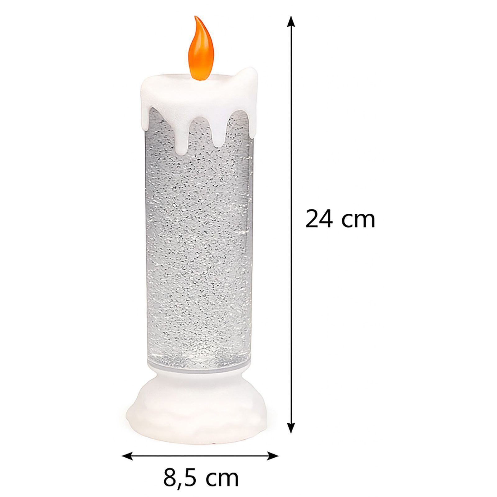 BURI Kugelleuchte LED-Glitterkerze mit Farbwechsler 24cm Weihnachtskerze Adventskerze – Bild 4 von 5
