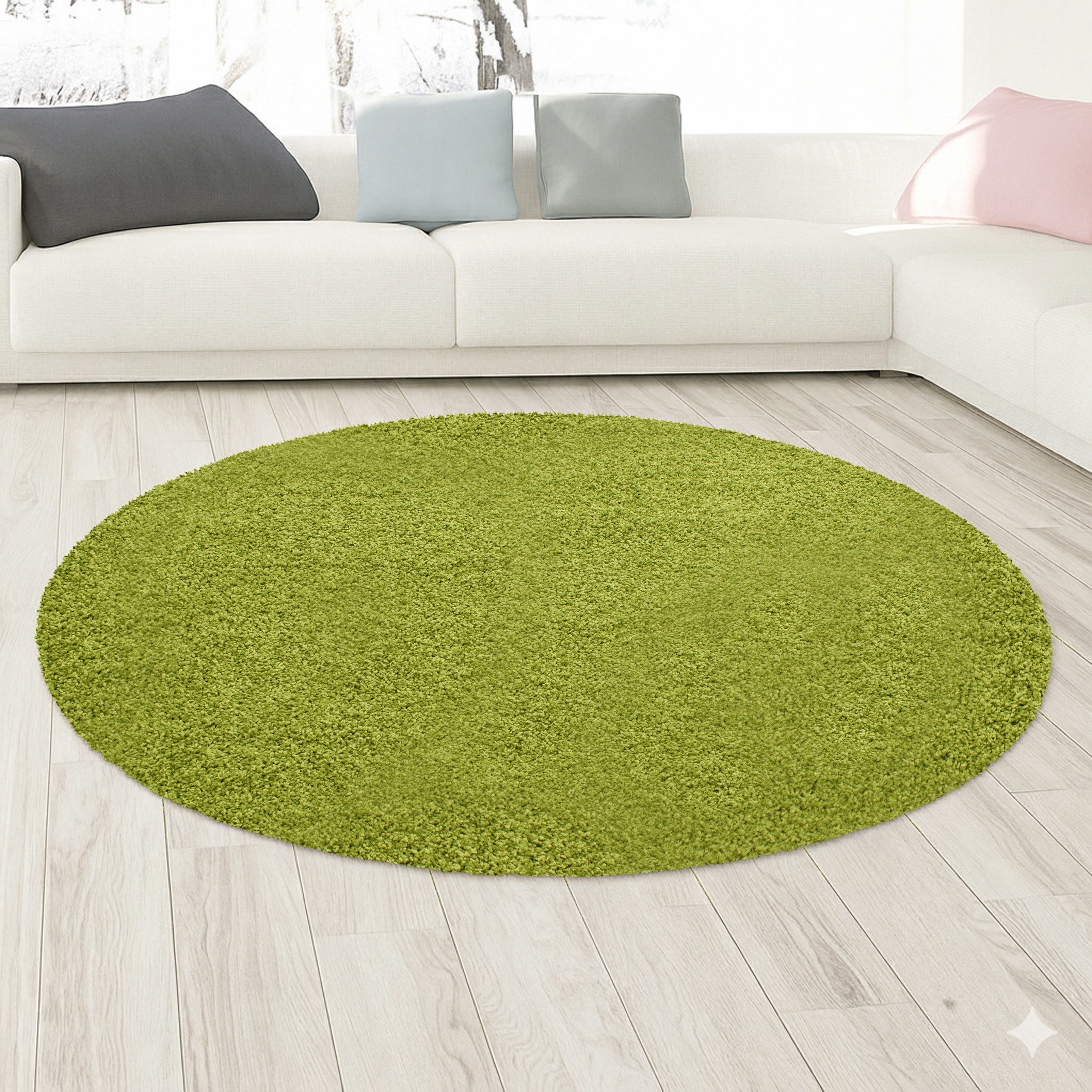 Carpetia Hochflor-Teppich Modernes Shaggy-Design, rund, Höhe: 30 mm, weich, pflegeleicht, strapazierfähig