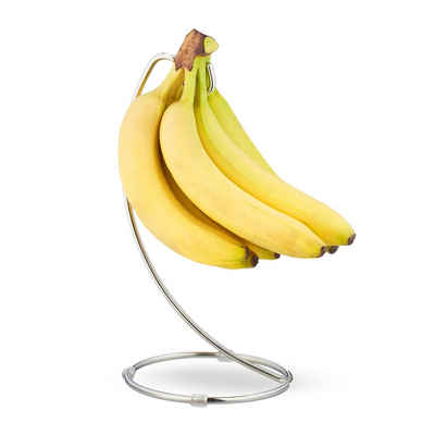 relaxdays Obstschale Bananenhalter mit Haken, Eisen