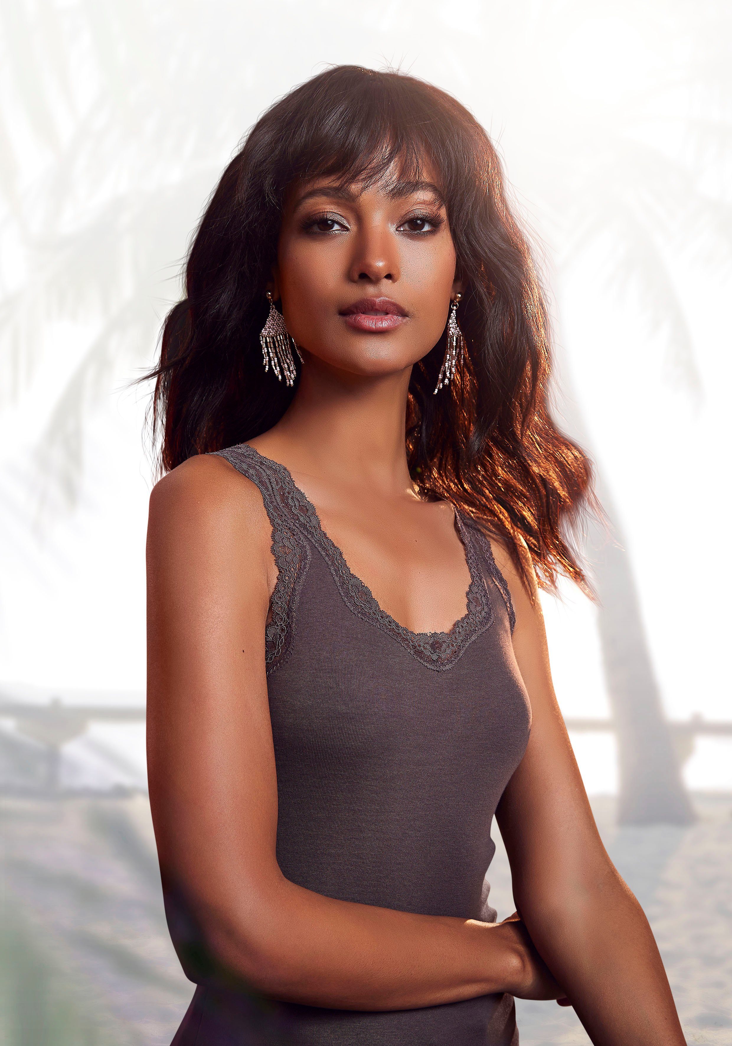 H.I.S Spitzentop aus Feinripp (3er-Pack) aus weicher Baumwoll-Qualität