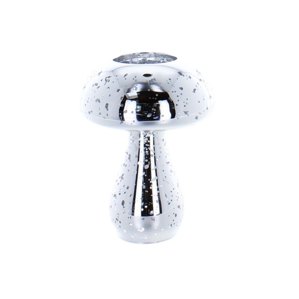 MICA Dekolicht Teelichthalter Pilz - silber - ca. 9 x 11,5 cm