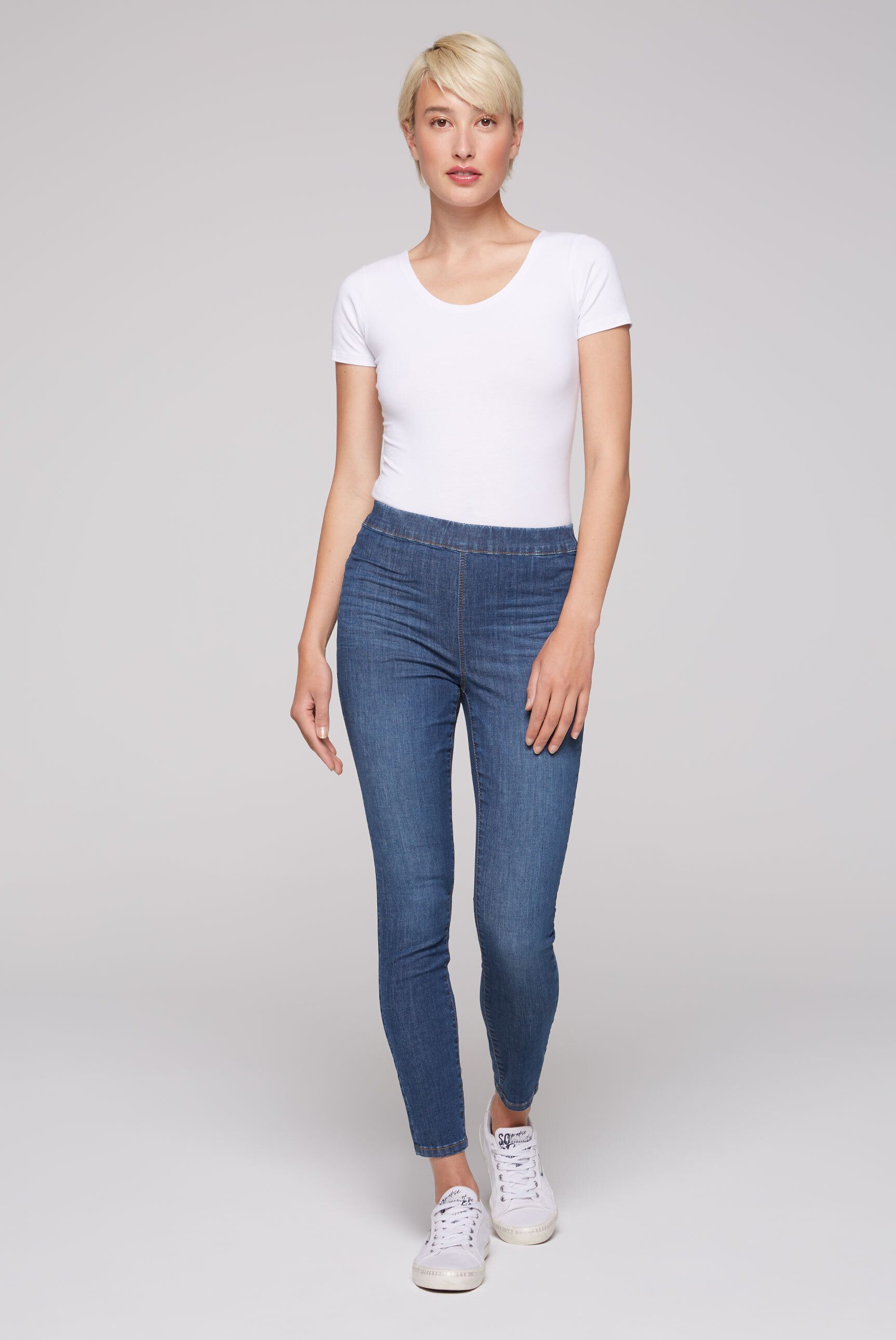 SOCCX Jeansjeggings mit Elastikbund