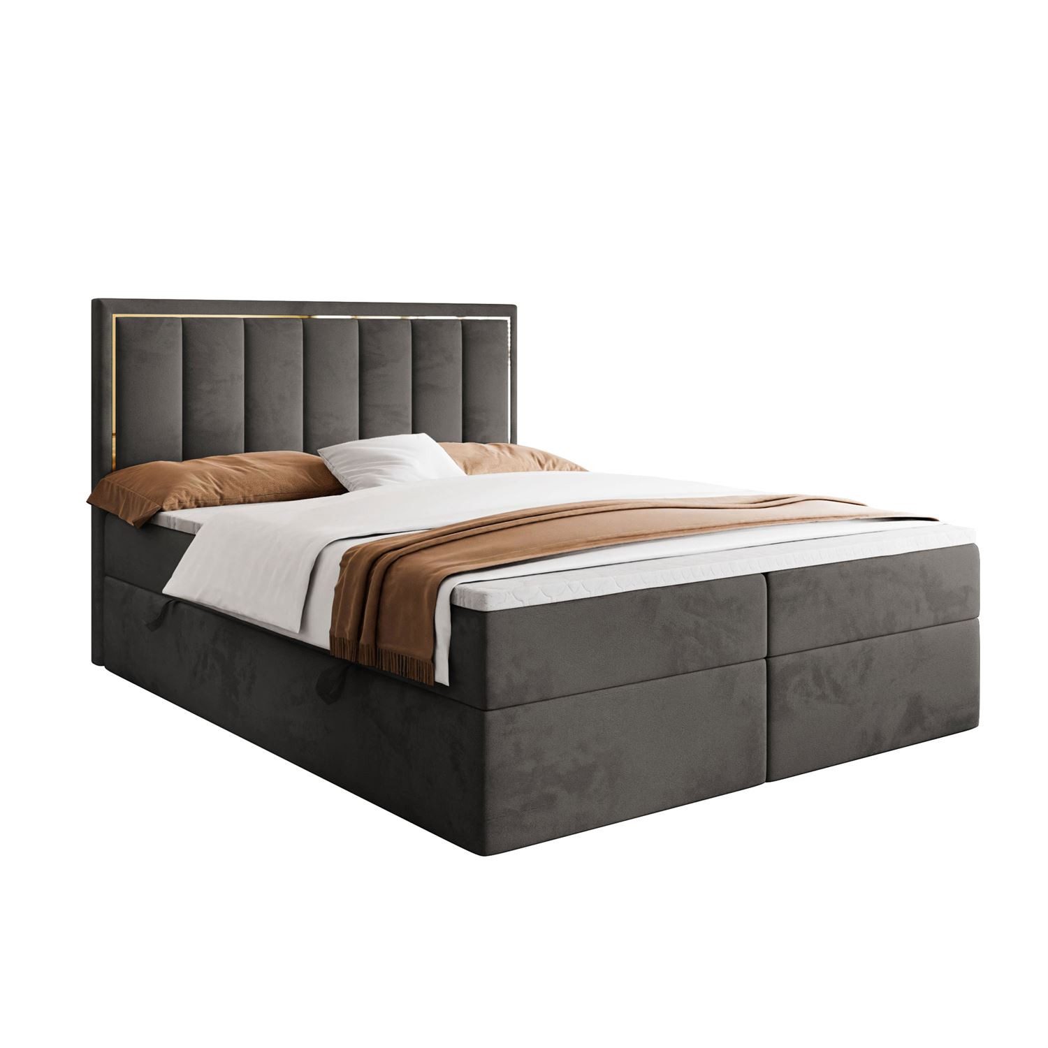 Lookway Boxspringbett AURELIA mit Bettkästen und Topper, 140/160/180x200, mit Bettkasten und Topper – Bild 4 von 5
