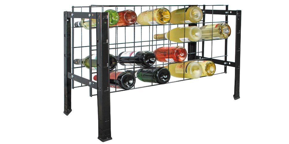 SCHULTE Regalwelt Weinregal für bis zu 32 Flaschen, 43x80x35 cm (HxBxT), schwarz