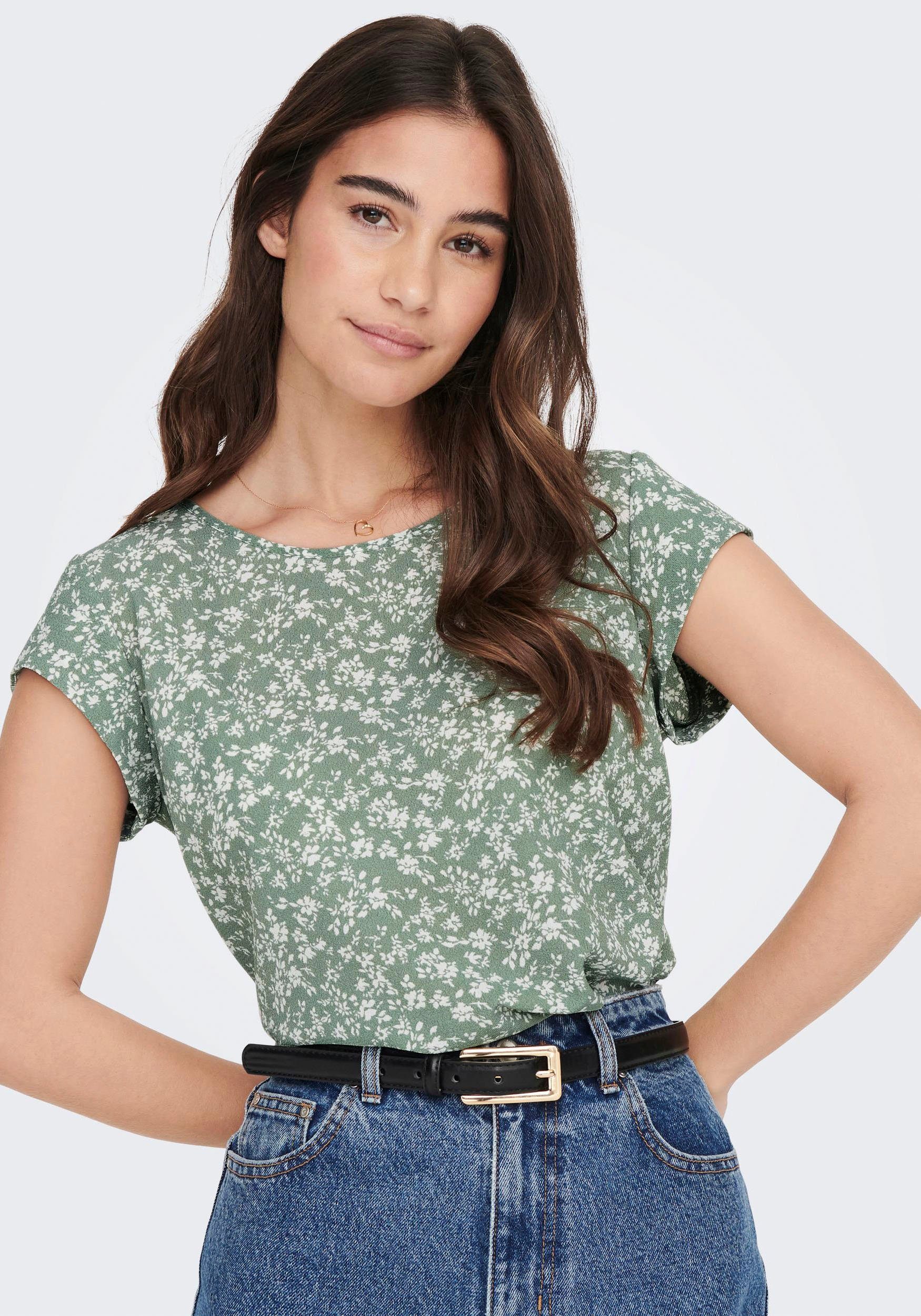 ONLY Shirtbluse ONLVIC S/S green Print AOP Lime TOP aop PTM NOOS mit