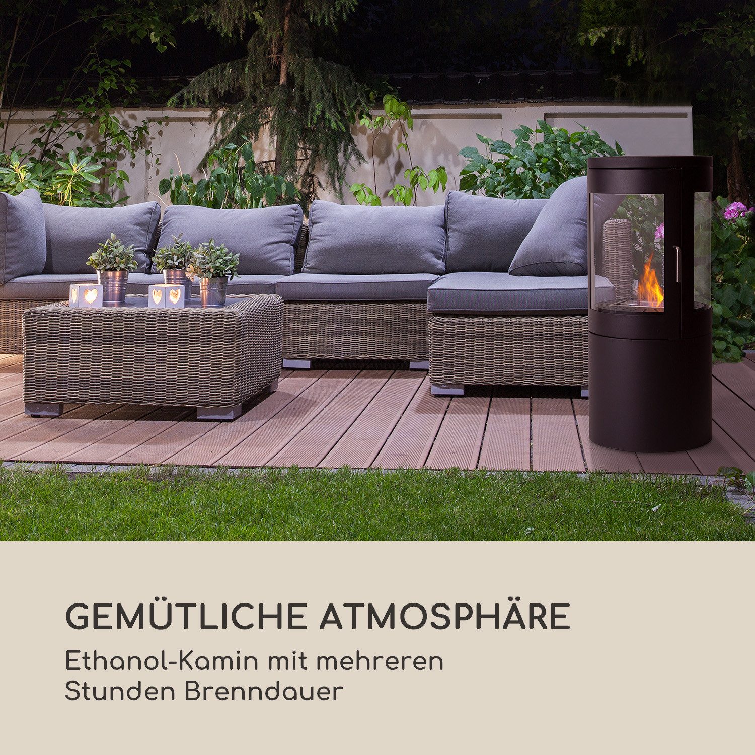 Blumfedt Echtfeuer-Dekokamin Fiamme Circulo Ethanol-Kamin (Set), Edelstahl günstig online kaufen