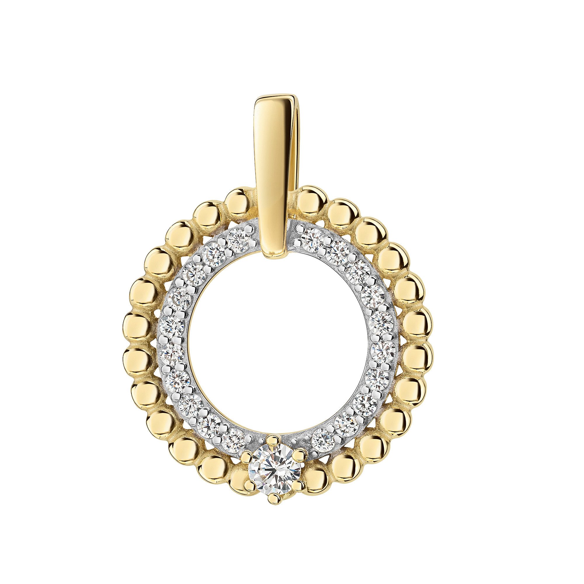 Firetti Kettenanhänger Schmuck Geschenk Gold 333 Halsschmuck Anhänger Kreis rund, mit Zirkonia (synth)