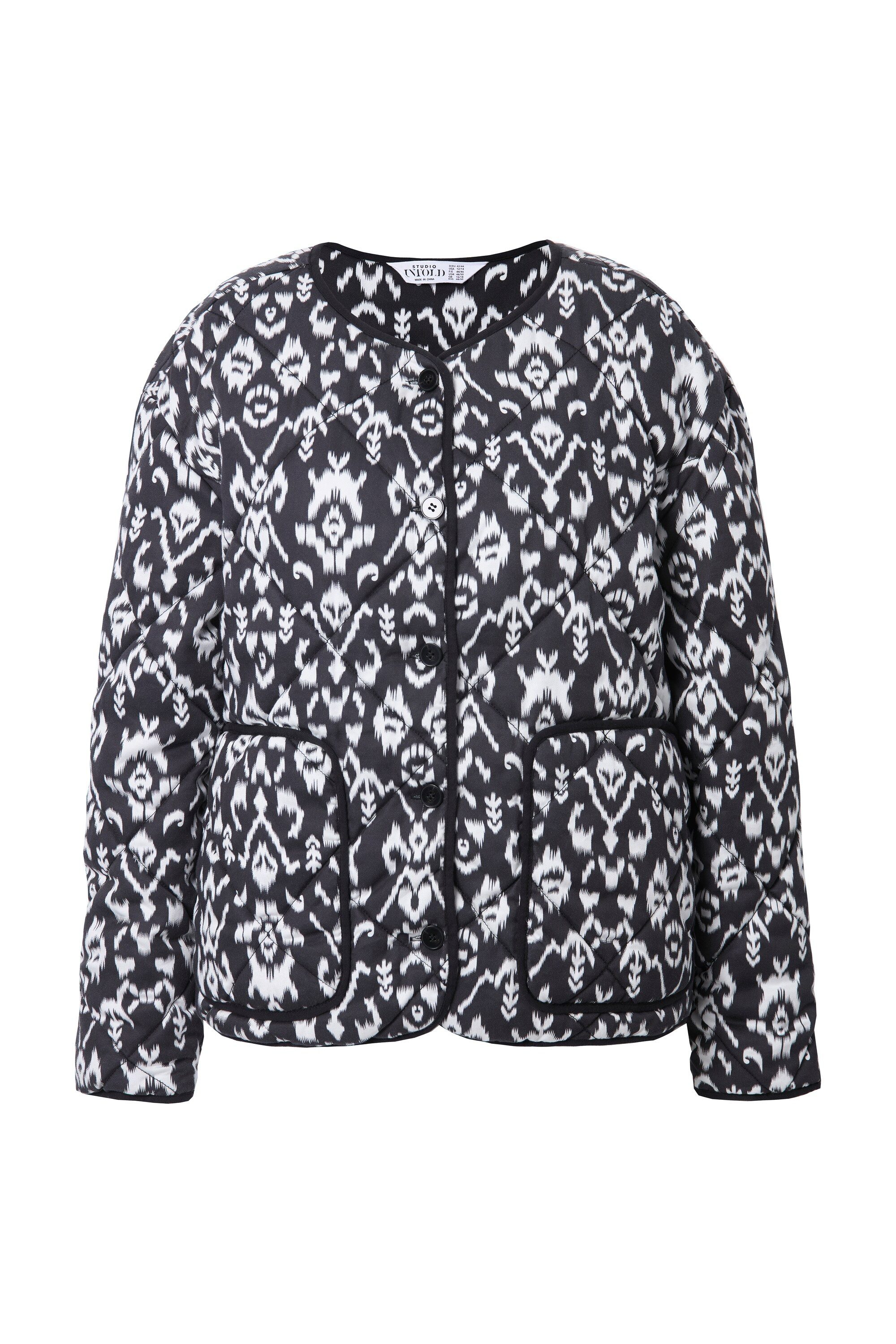 Studio Untold Kurzjacke Steppjacke Boxy Shape Alloverprint