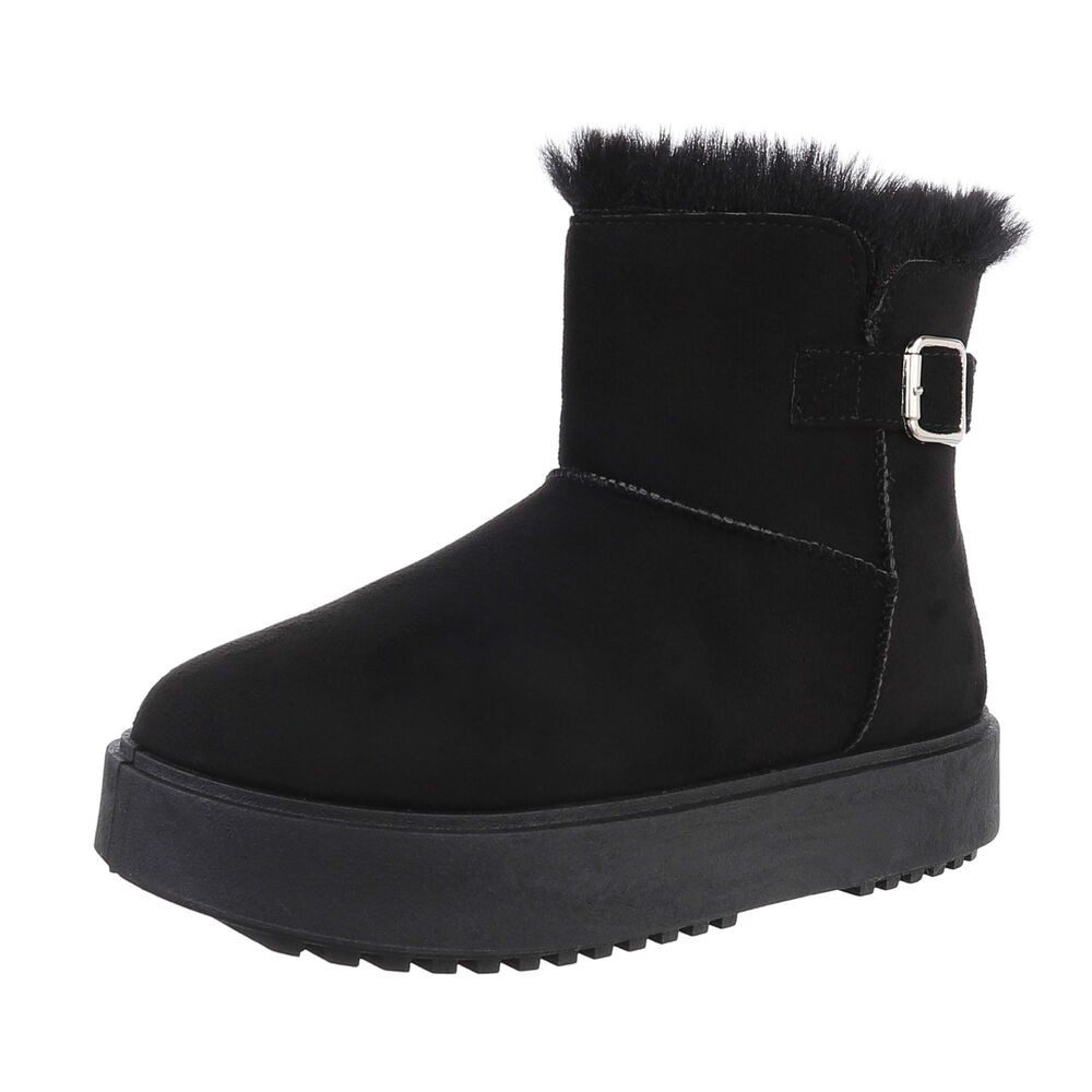 Ital-Design Damen Snowboots Freizeit Snowboots (87214462) Flach Plateaustiefeletten in Schwarz