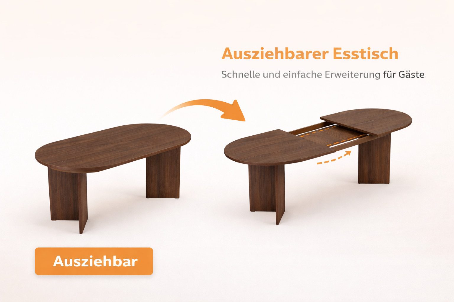 Skye Decor Esstisch Sablin Sorell (Packung, 1-St., 1 Erweiterbarer Esstisch), Ausziehbar 160–200 cm, Erweiterbarer Esstisch, Große Tischfläche