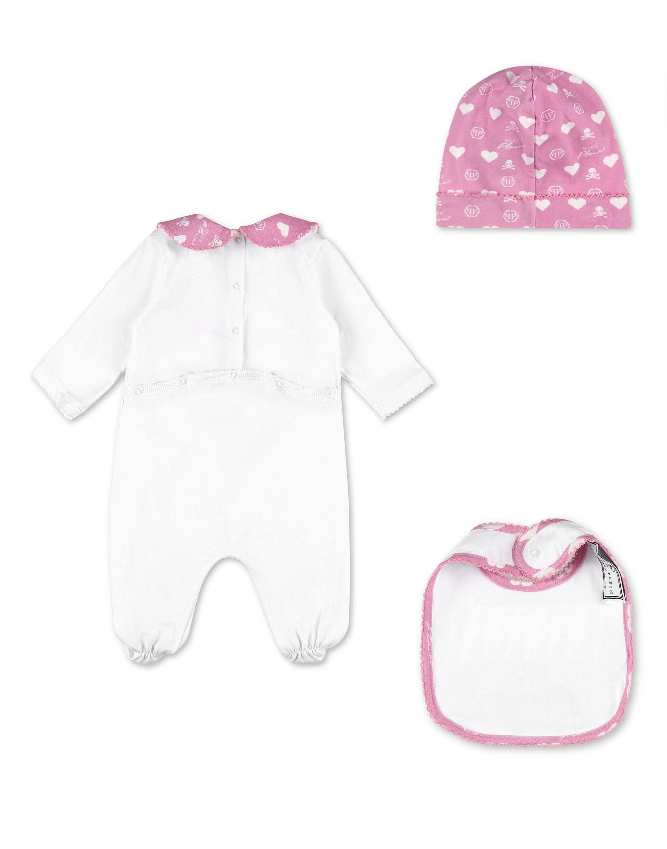 PHILIPP PLEIN Kinderanzug Body/Mütze/Lätzchen
