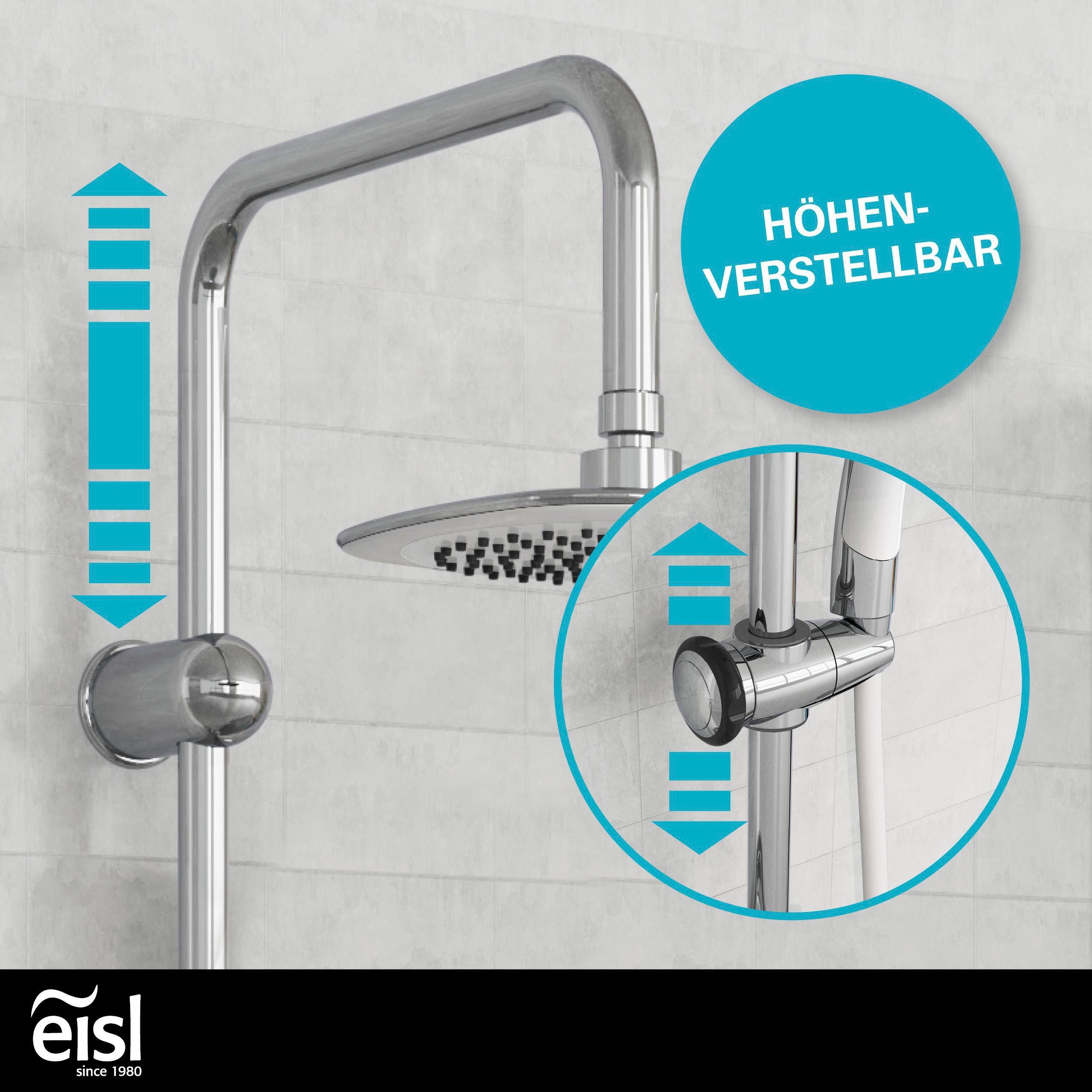 Eisl Brausegarnitur DUSCHTRAUM, Höhe 100,5 cm, 4 Strahlart(en), 3-fach verstellbare Wellness Handbrause mit Antikalk-Noppen