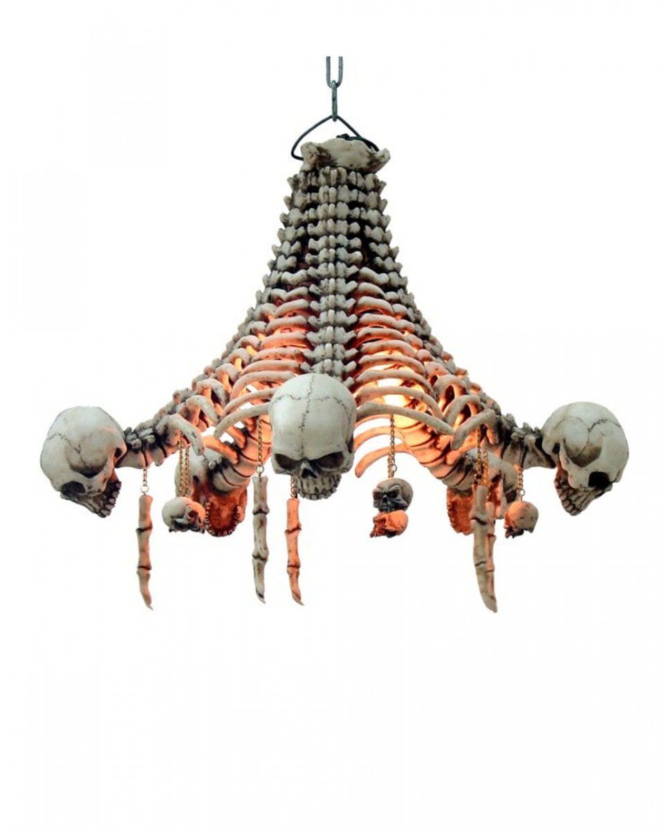 Dekofigur Skelett Deckenlampe mit Totenschädel als Mystic De