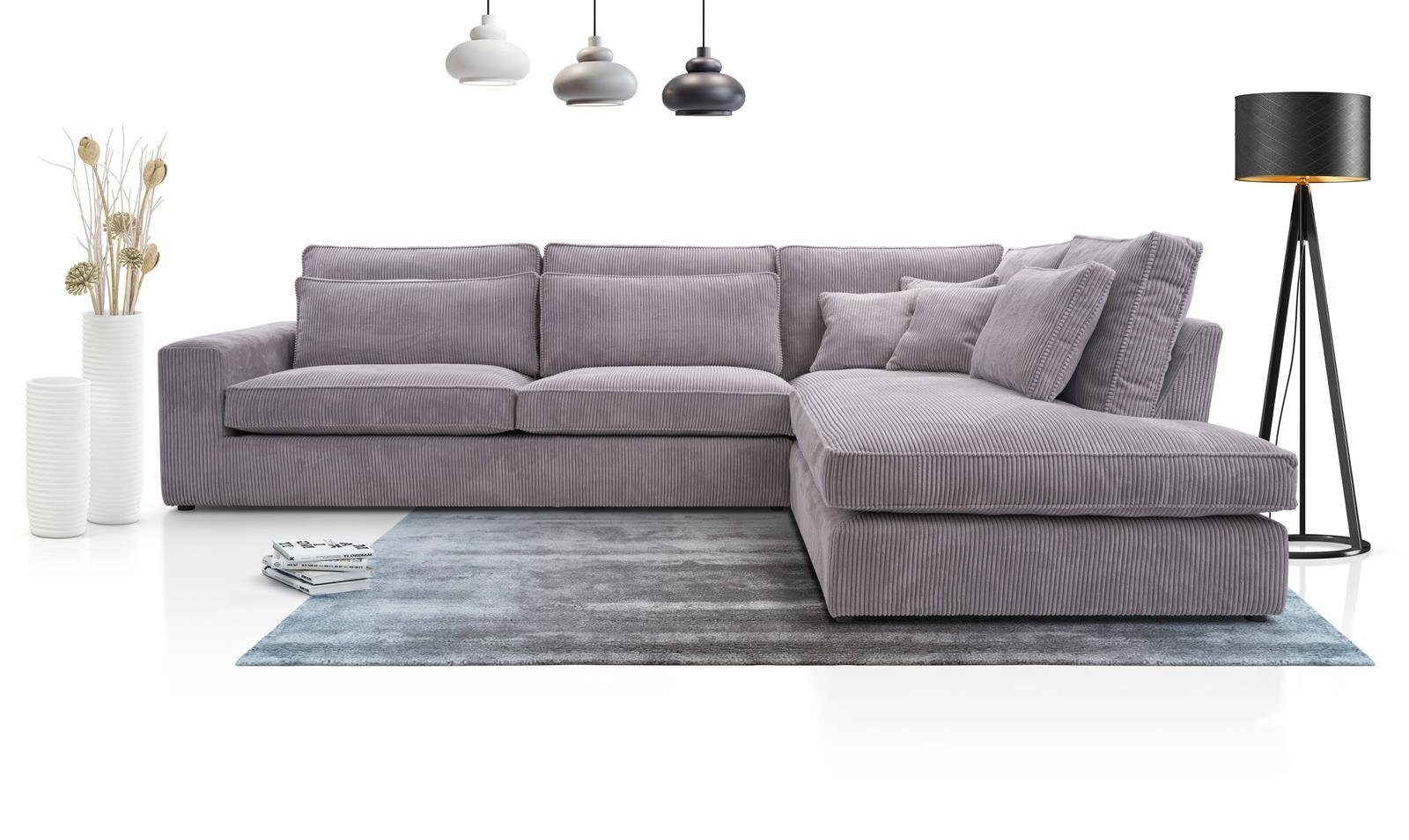 Beautysofa Ecksofa Gepolstertes mit dekorativen Kissen günstig online kaufen