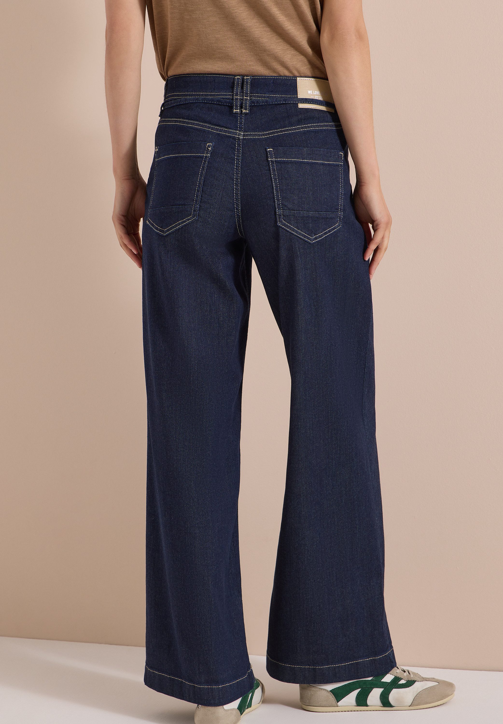 CECIL Loose-fit-Jeans Style Neele Wide Rinsed mit Stretch