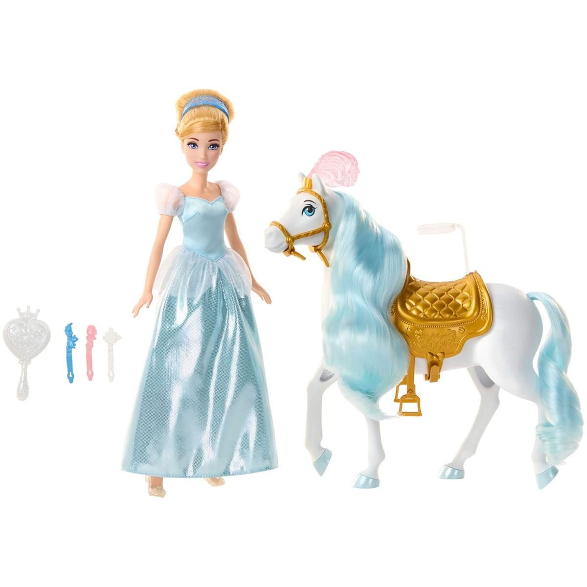 Mattel® Stehpuppe Mattel HPF95 - Disney Princess - Cinderella mit Pferd