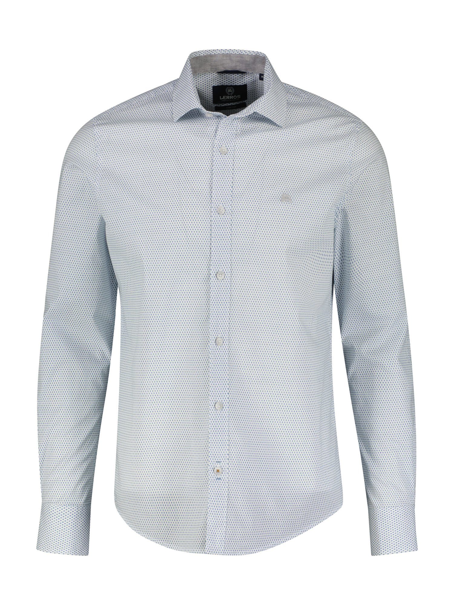 LERROS Langarmhemd LERROS Langarmhemd mit Minimal-AOP WHITE
