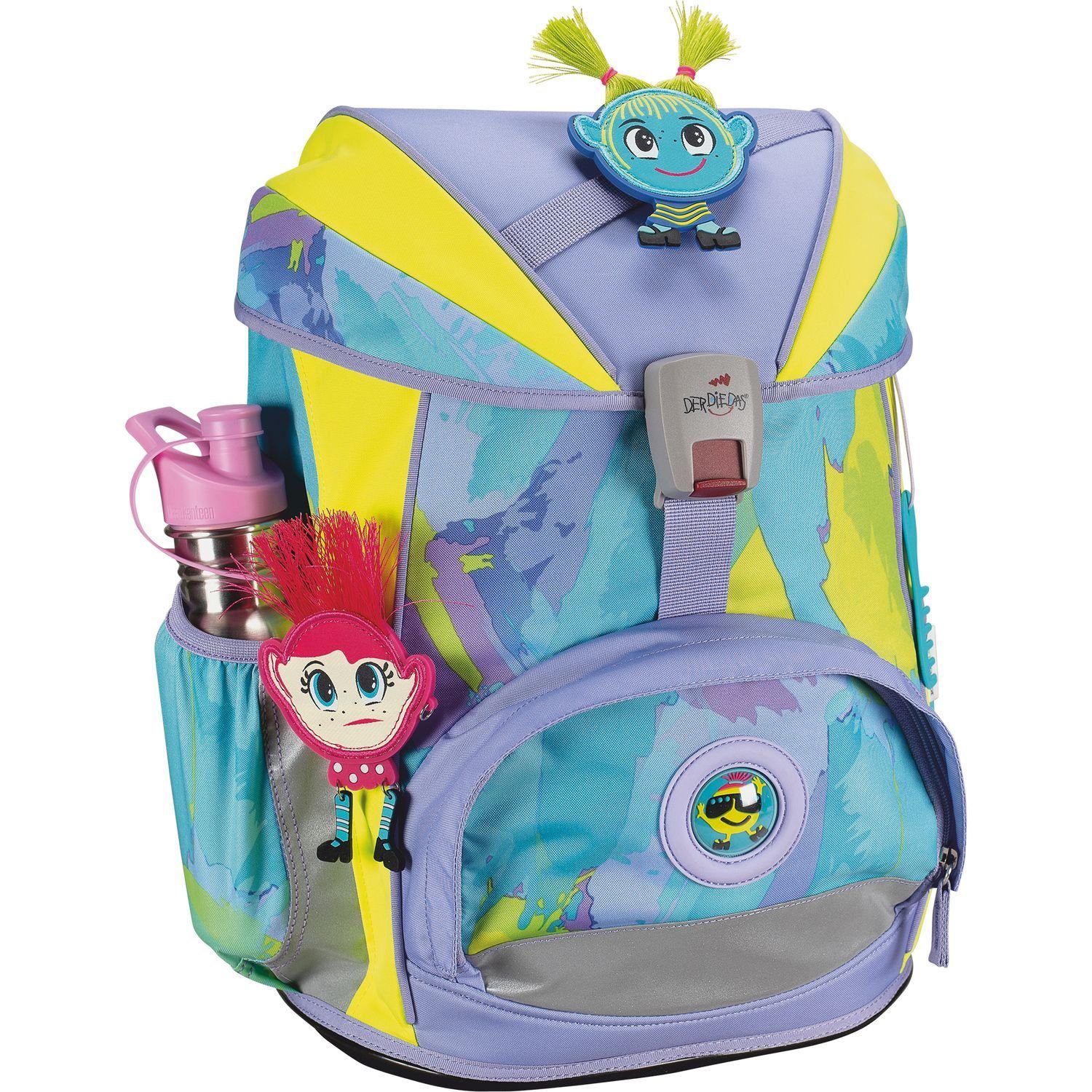 DerDieDas® Schulranzen Ergoflex Schulrucksack Set 5-tlg. Hippie Hair