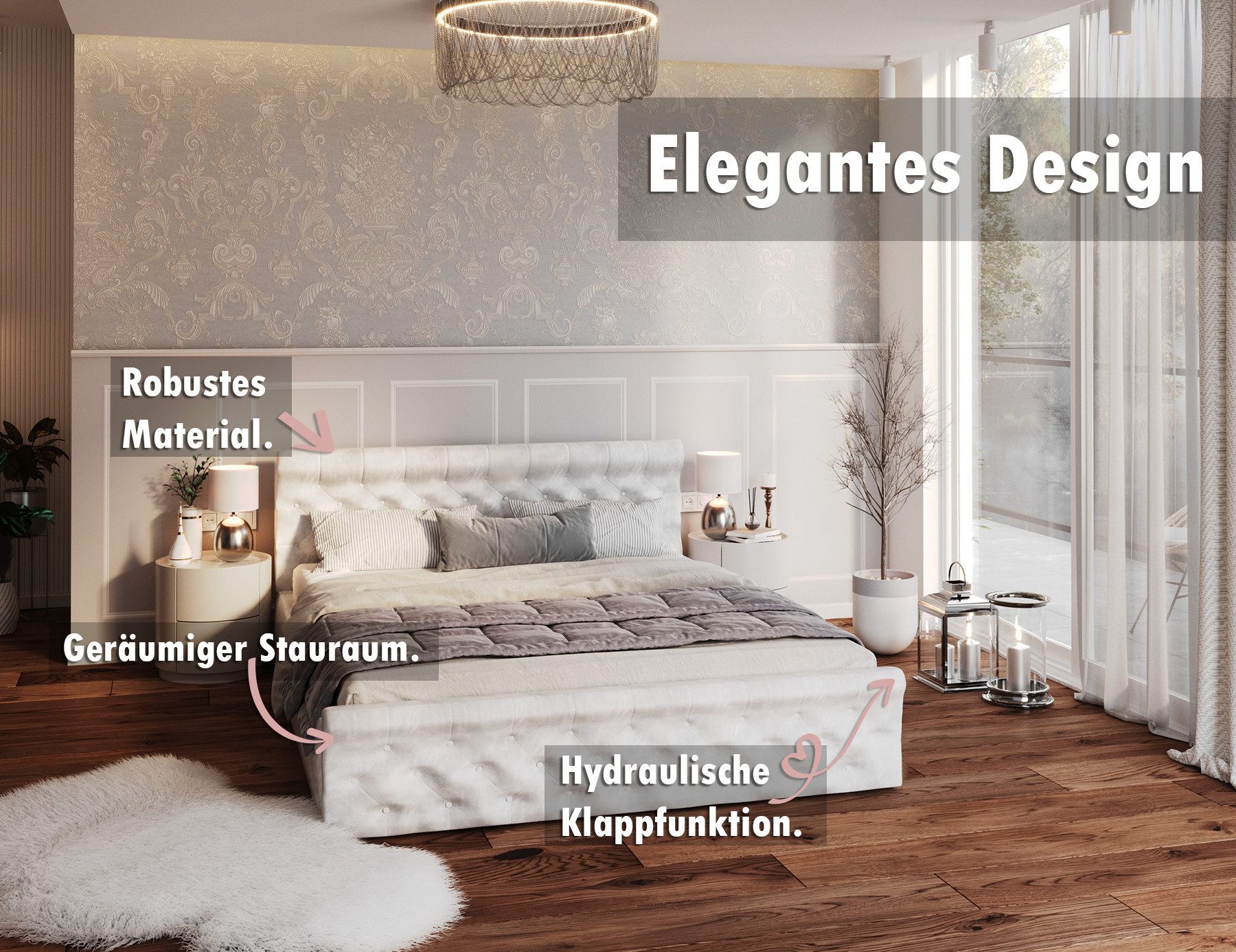 thematys Polsterbett aus Velours 90x200, 120x200, 140x200, 160x200, 180x200 günstig online kaufen