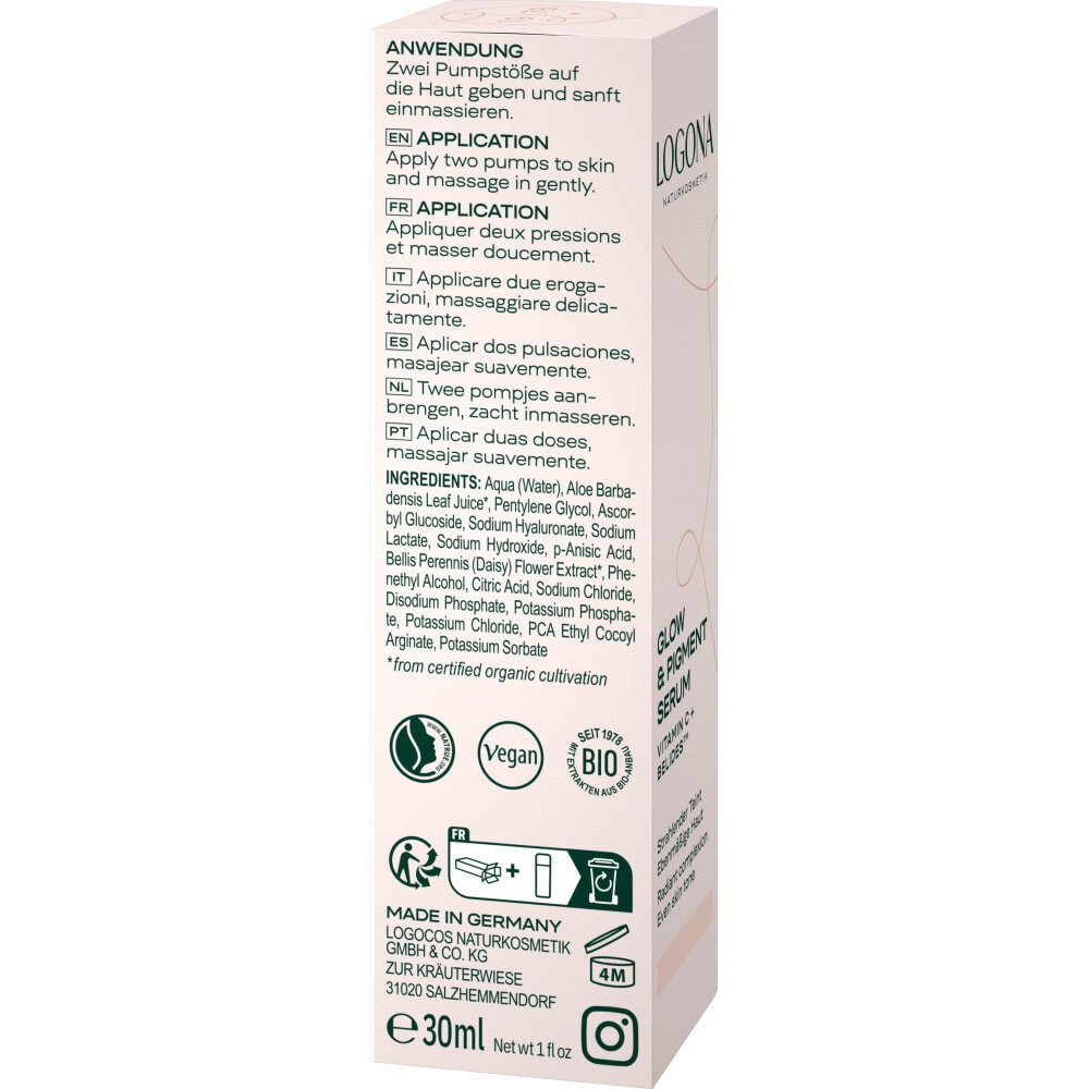LOGONA Gesichtspflege Glow Pigment Serum, 30 ml