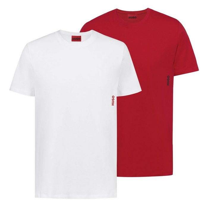 HUGO T-Shirt 2er Pack Rundhals mit kleinem Markenschriftzug auf der linken Seite