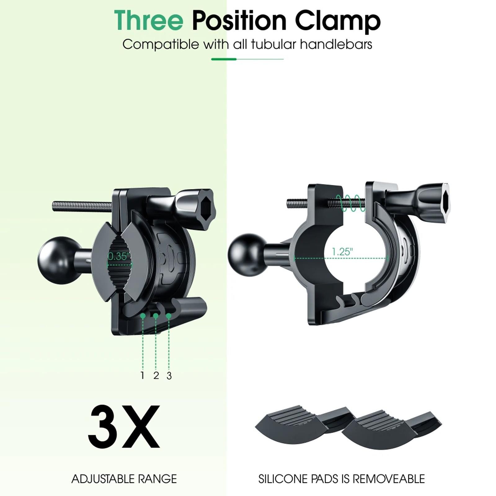 CoolGadget Bicycle Phone Holder with Rubber Band (up to 6.5 inches, Smartphone Phone Holder for Motorcycle, Bike, Scooter)