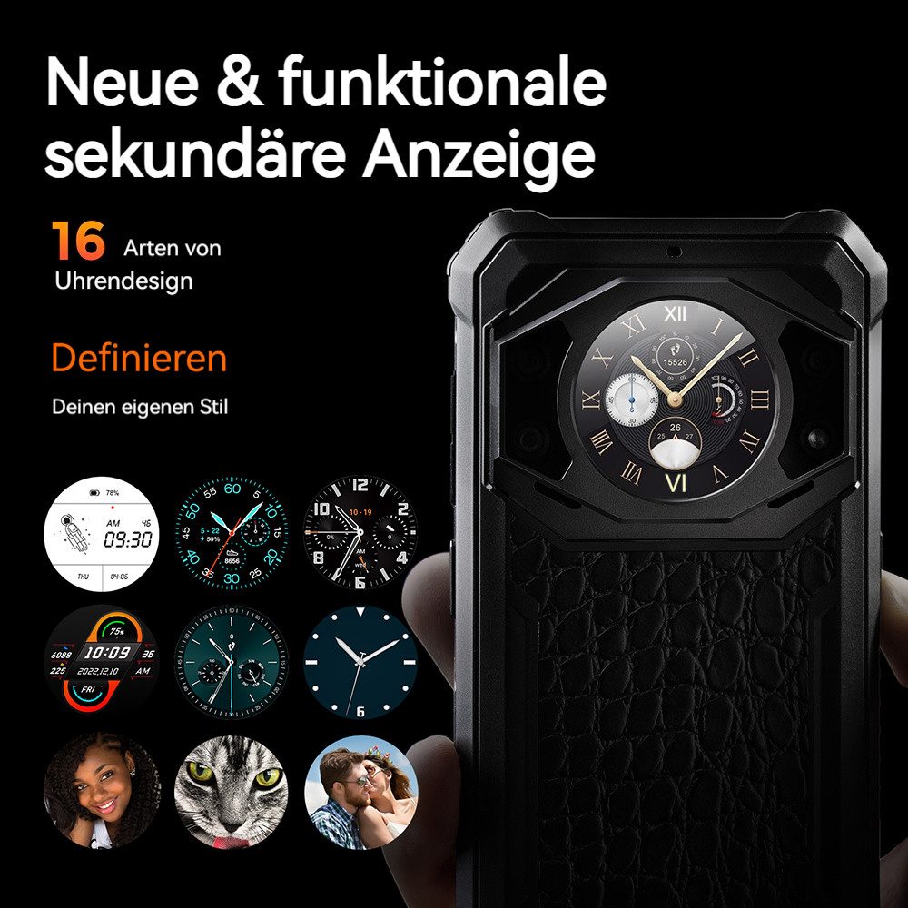 Fossibot F101 Pro 4G Outdoor Handy 8GB+128GB Rugged Smartphone (5.45 Zoll, 128 GB Speicherplatz, 24 MP Kamera, Zweitdisplay 10600mAh Android 13 IP68/IP69K)