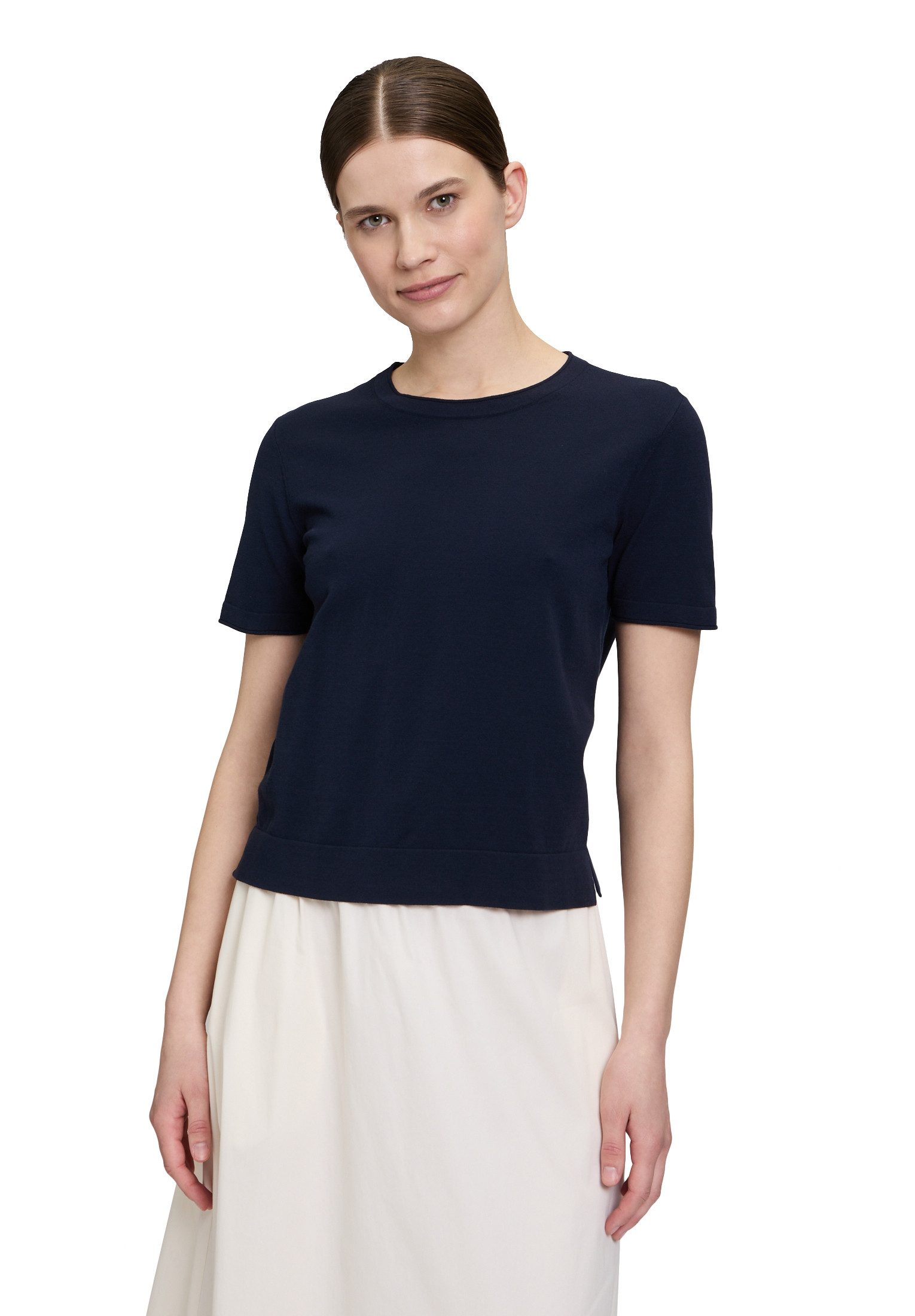 Vera Mont Kurzarmshirt Damen mit Rundhalsausschnitt (1-tlg) Struktur