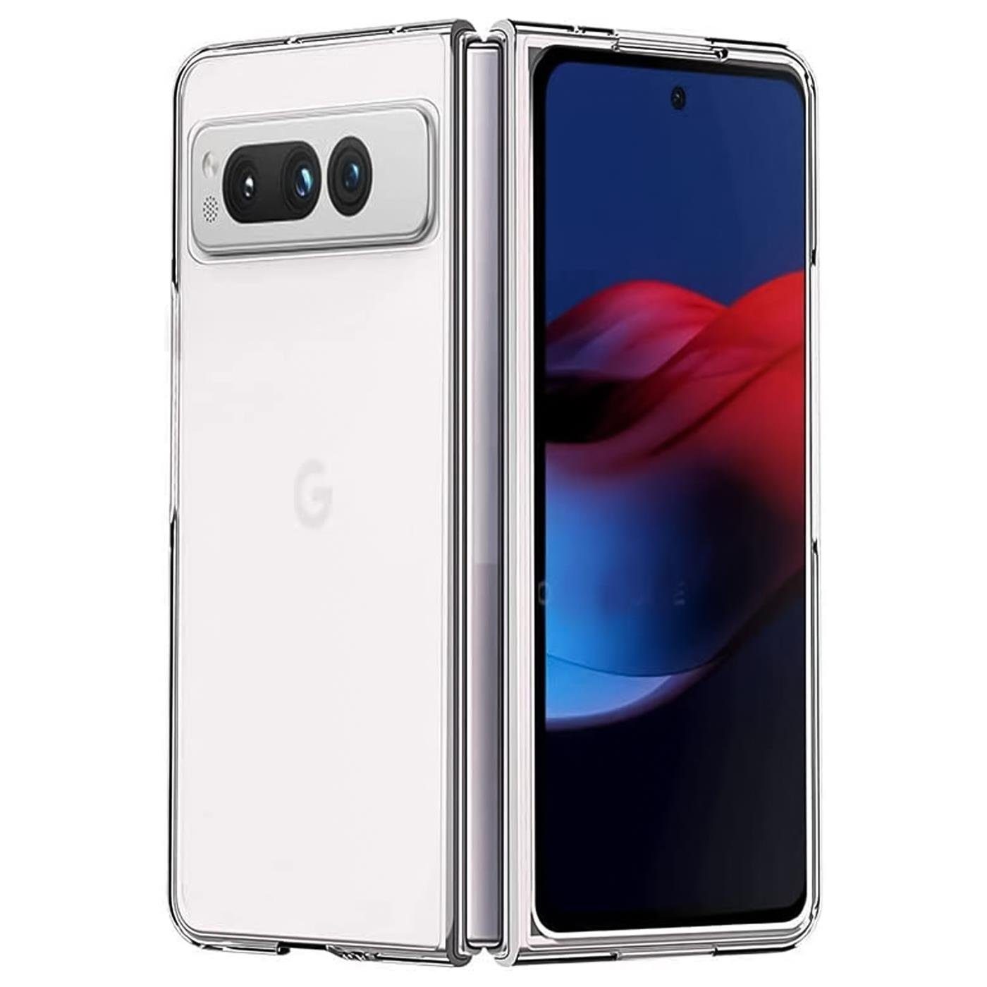 CoolGadget Handyhülle Silikon Handy Hülle Slim für Google Pixel Fold 7,6 Zoll, dünne TPU Schutzhülle Case in transparent / durchsichtig