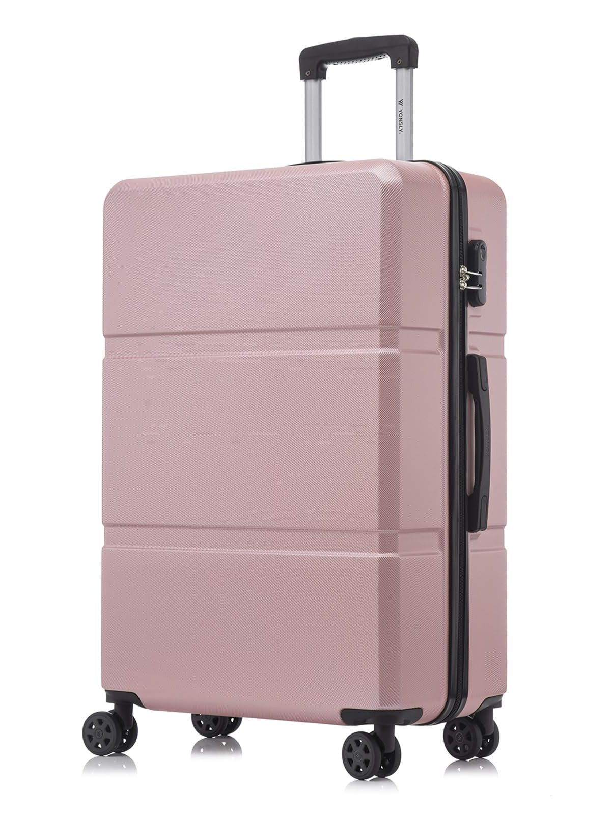 yonsly Hartschalen-Trolley Hartschalen-Koffer Trolley Rollkoffer Zahlenschloss, Handgepäck, 4 Rollen, ABS-Hartschale, robuster Reisekoffer mit Teleskopgriff,46/55/66/76 cm