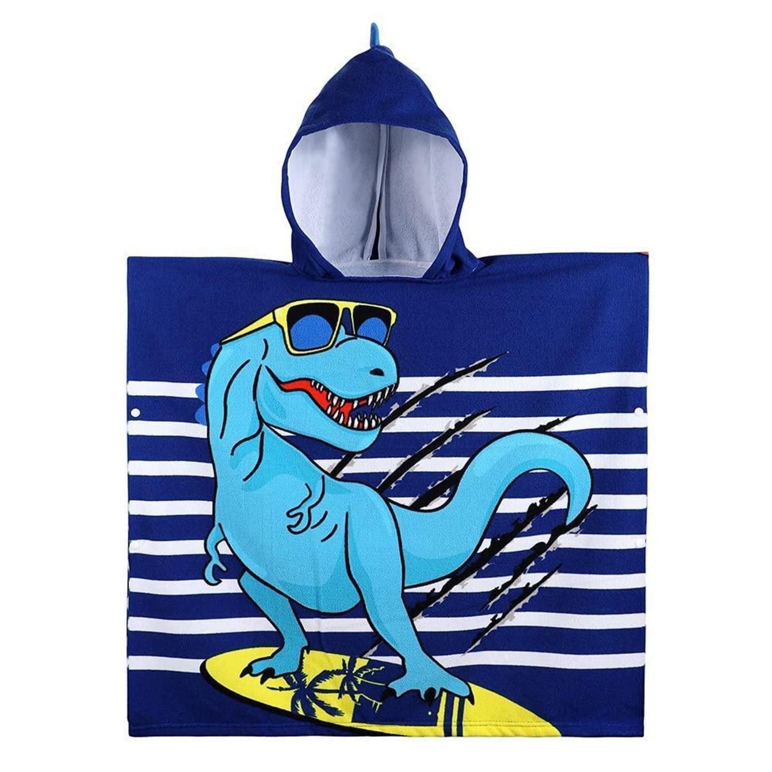LuxusKollektion Kapuzenhandtuch Kinder Badeponcho Dino Einheitsgröße, (1-St)