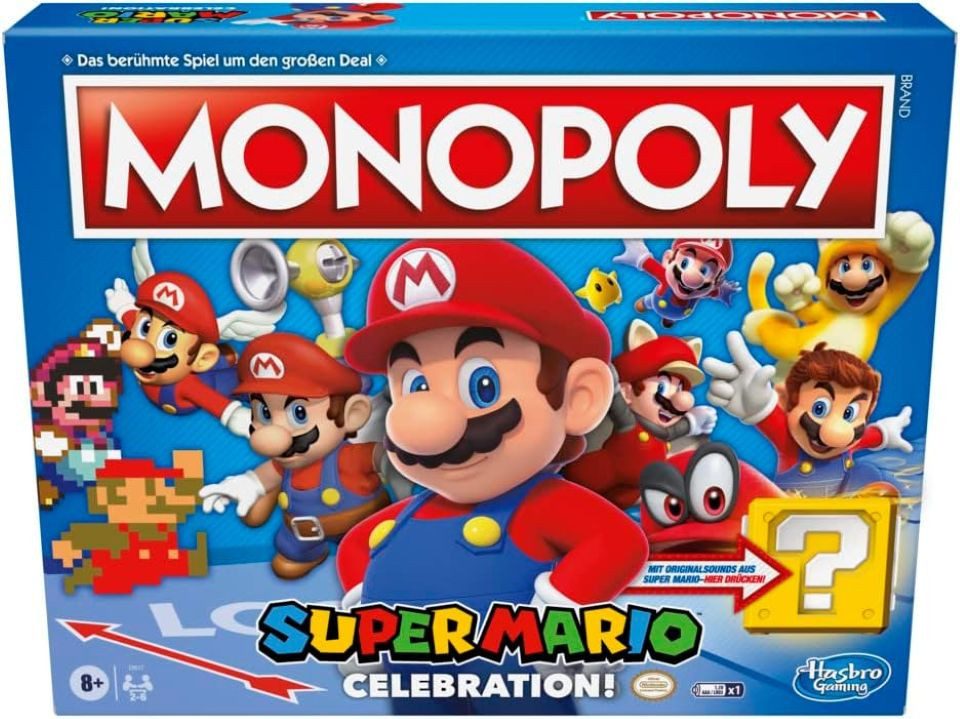Hasbro Spiel Monopoly Super Mario Celebration Edition, mit Soundeffekten, für 2–6 Spieler ab 8 Jahren
