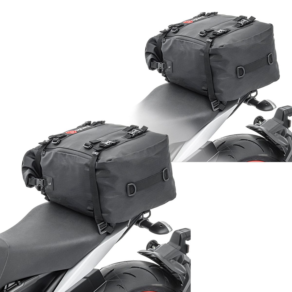Reisetasche 2x Motorrad Hecktasche KH3 # Rucksack 30 Liter schwarz Spar-Set