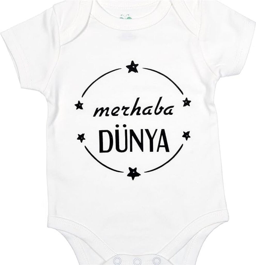 Kurzarmbody Baby Kurzarmbody Babyshower Geschenk mit Schriftzug Dehnbar Weiss