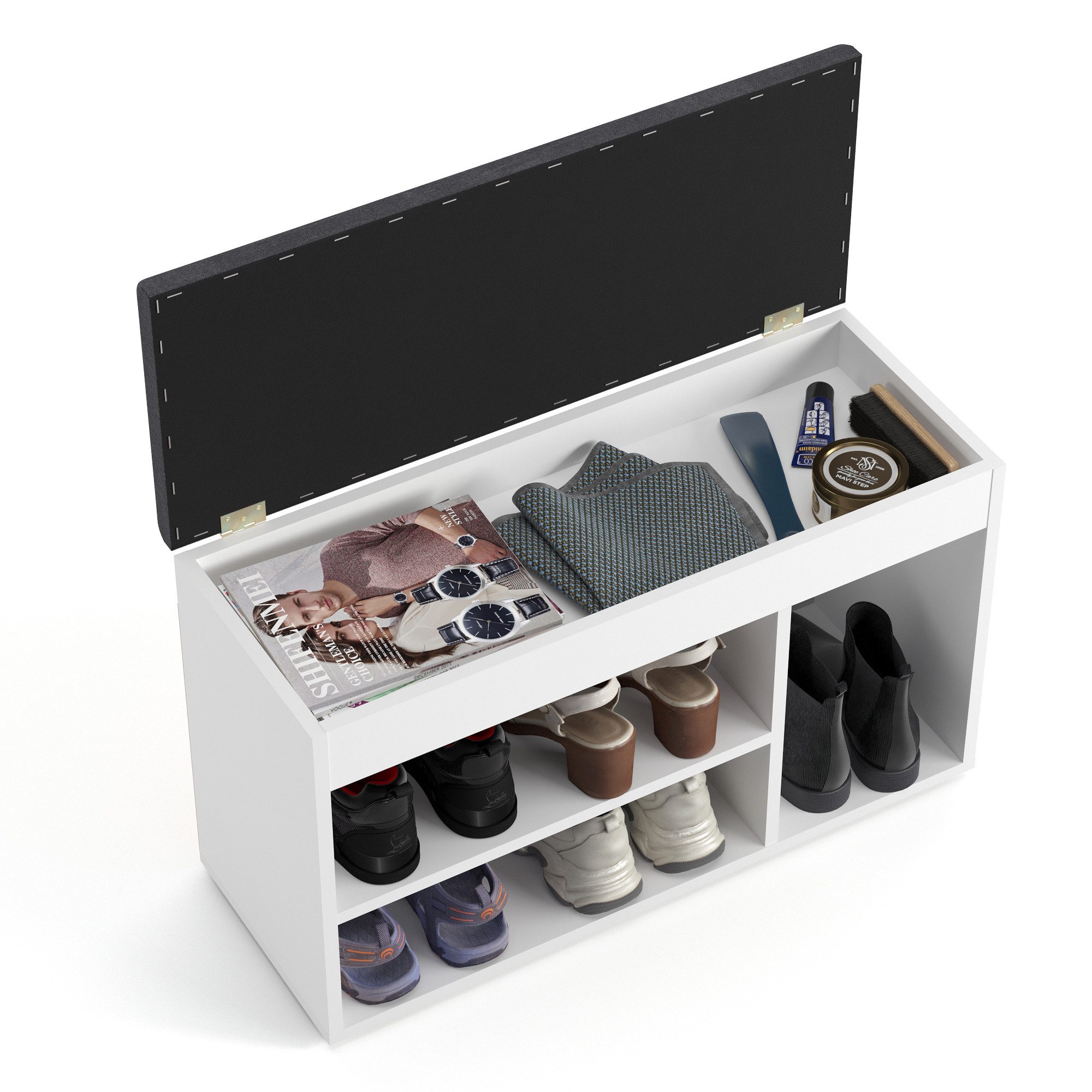 KOMTO Schuhbank Schuhregal Bank mit Stauraum Sitzfläche Schuhschrank mit Si günstig online kaufen