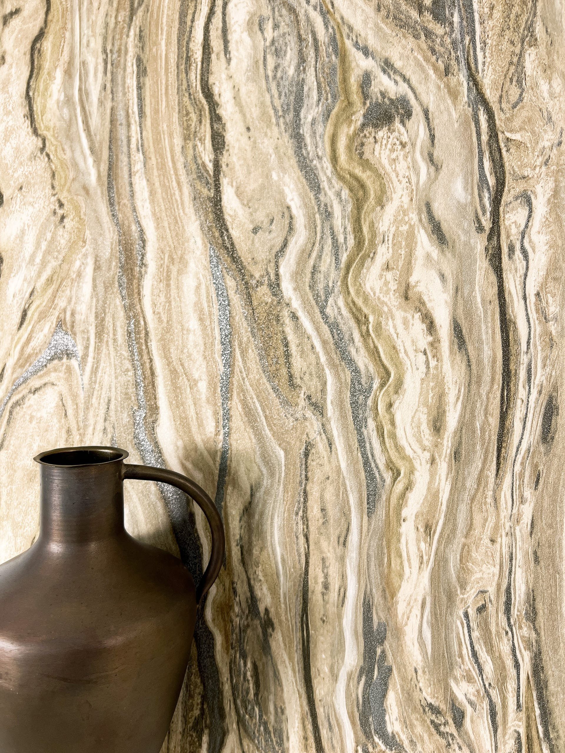 Newroom Vliestapete, Beige Tapete Modern Marmor günstig online kaufen