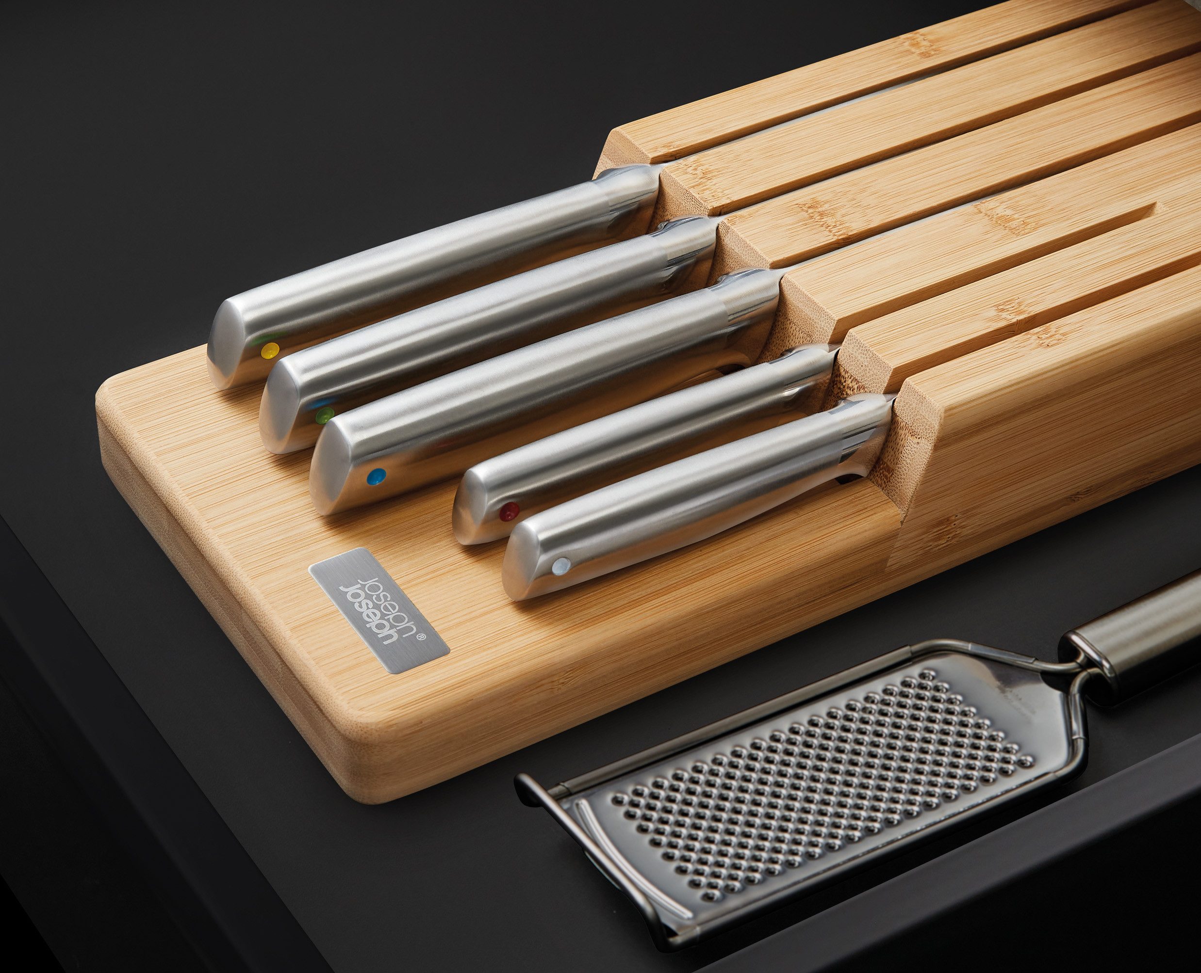 Joseph Joseph Messer-Set Elevate Steel Knives Bamboo Store (6-tlg), rutschfest, Bambus, Klingen aus japanischem Edelstahl – Bild 2 von 5