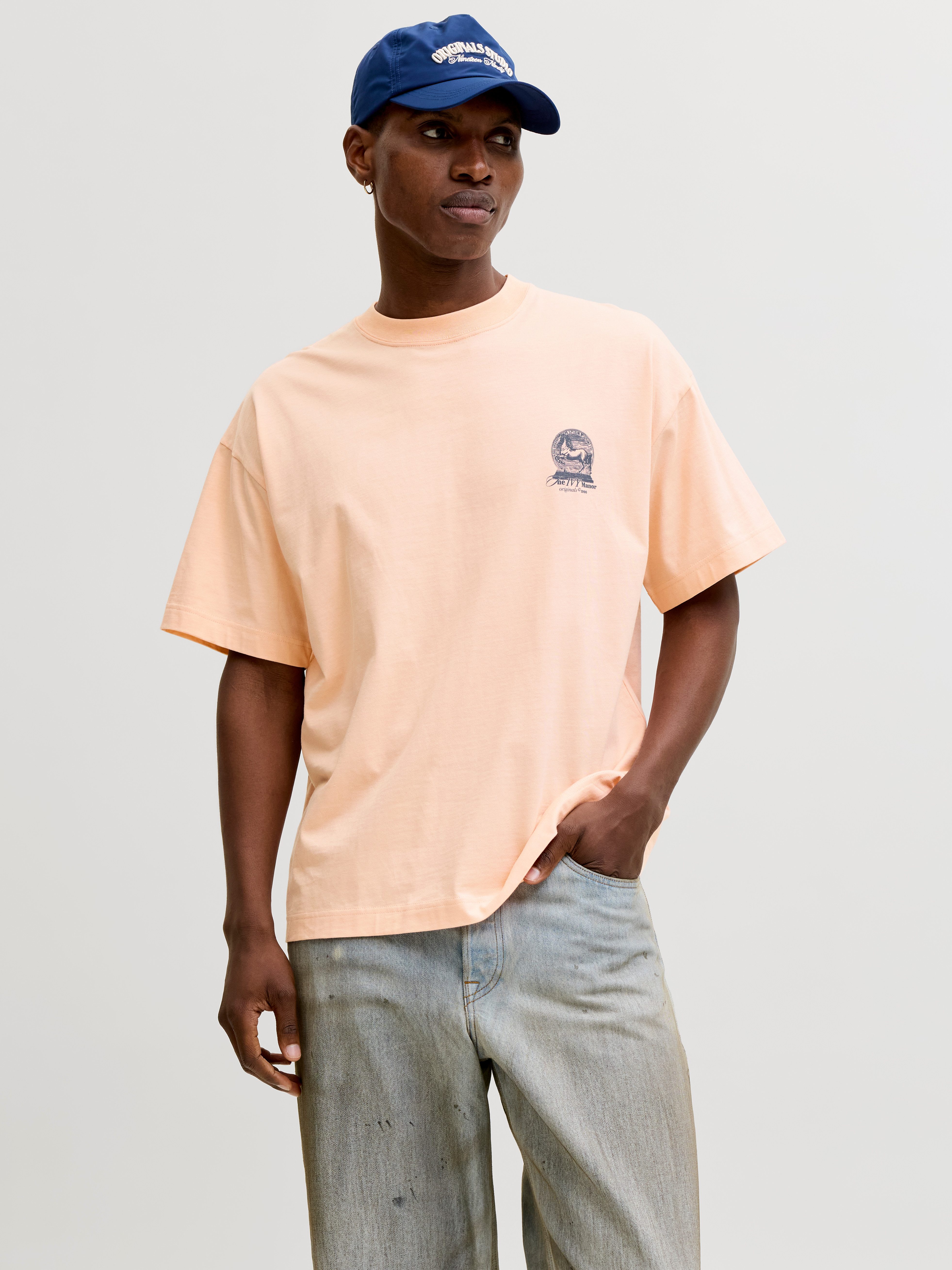Jack & Jones Kurzarmshirt JORMAINE BACK TEE SS CREW NECK SN Baumwolle, rela günstig online kaufen