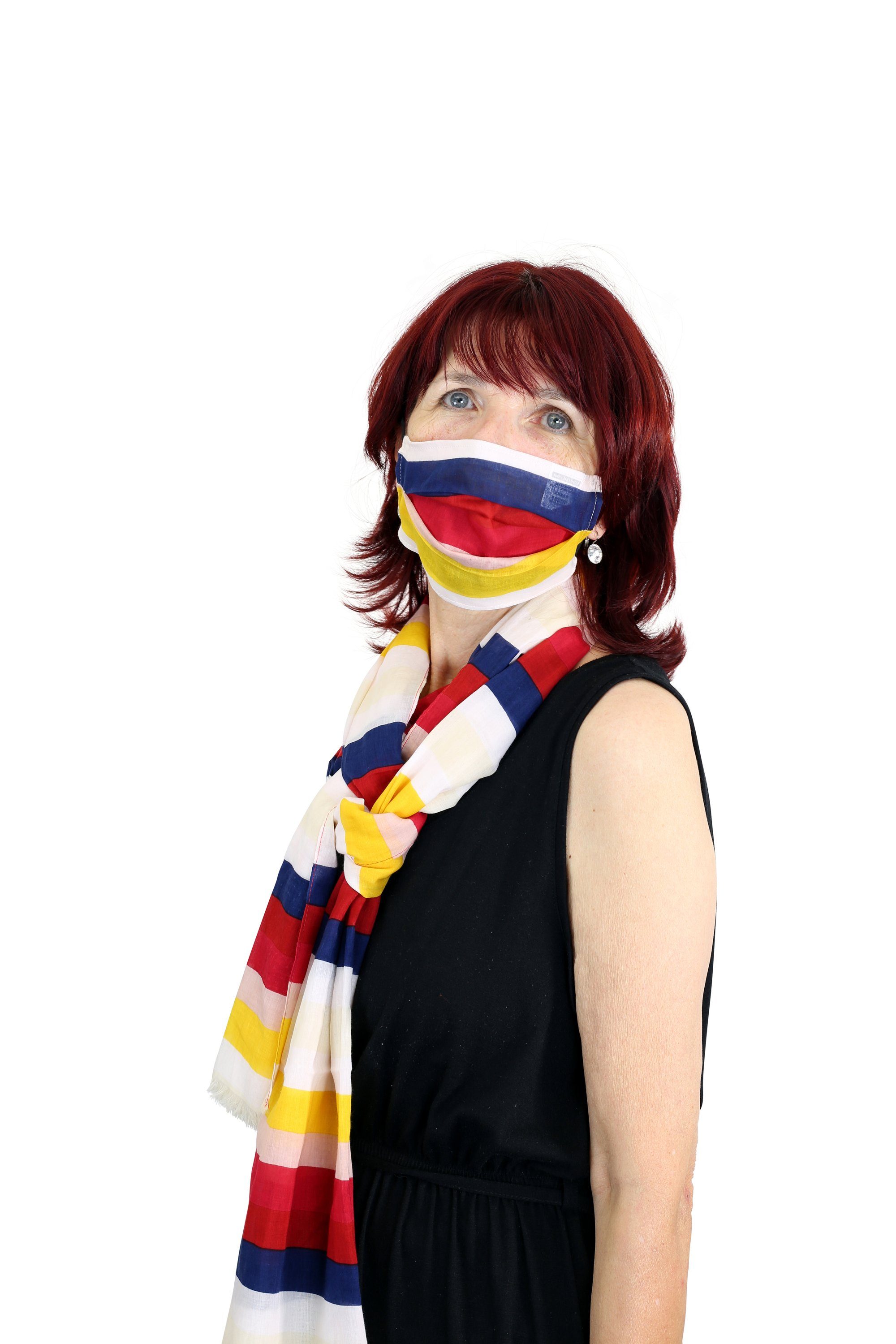 COLLEZIONE ALESSANDRO Modeschal Rainbow, (1-St), mit passender Mund-Nasen-Bedeckung