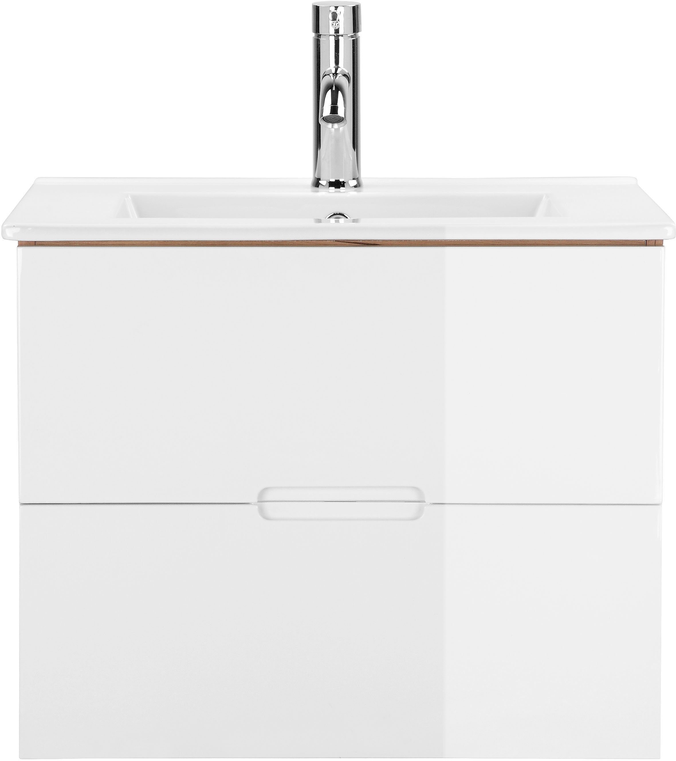 welltime Waschtisch Lund Badmöbel Schrank Unterschrank mit Becken (Set), Wa günstig online kaufen