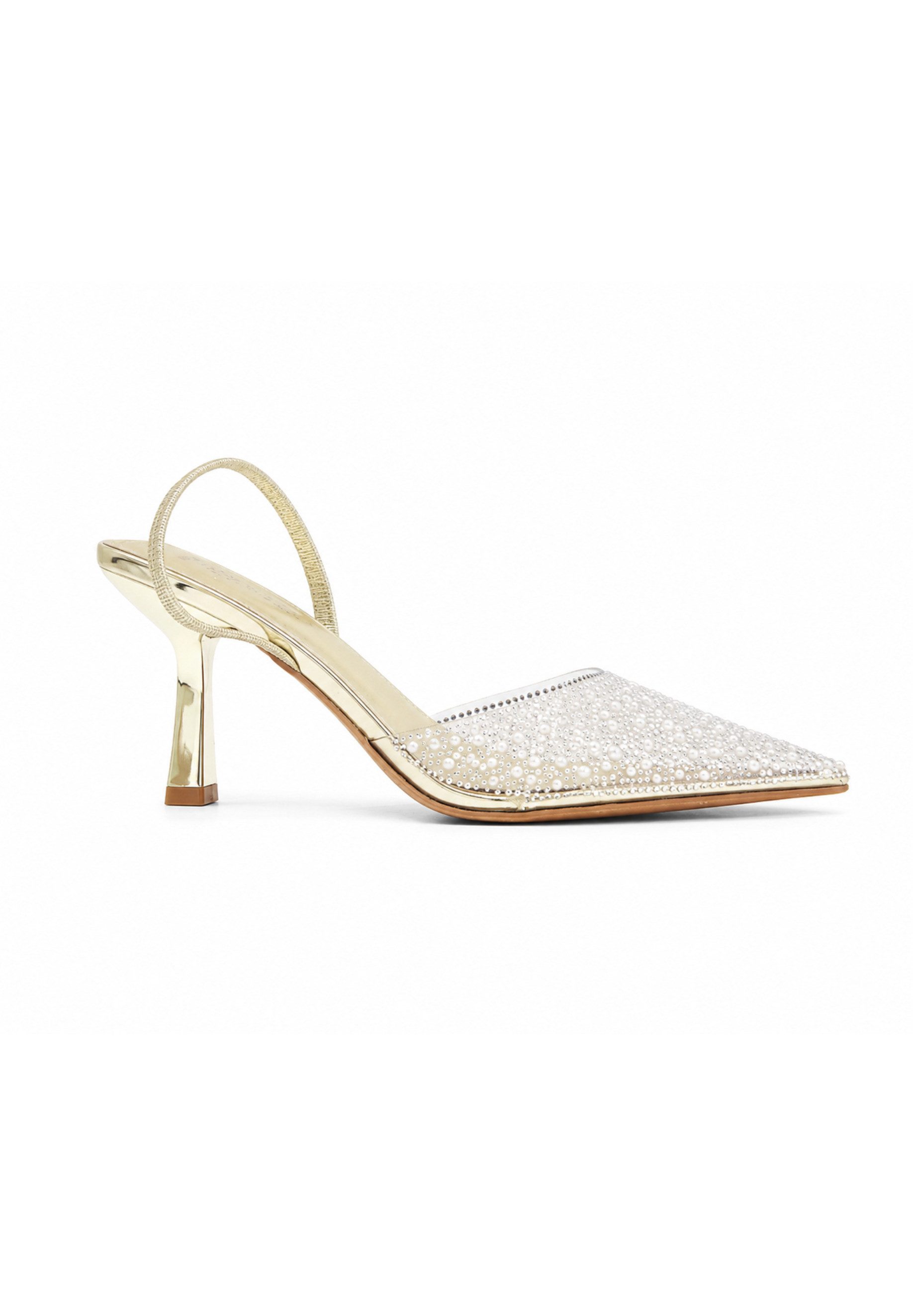 Day Vine Damen Slingpumps mit Strassbesatz, spitzer Form und Absatz High-Heel-Pumps