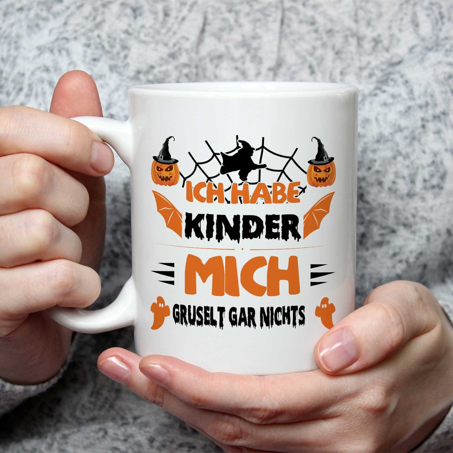 Kinder gruselt habe mich Tasse Weiß mit Ich gar Spruch - GRAVURZEILE nichts