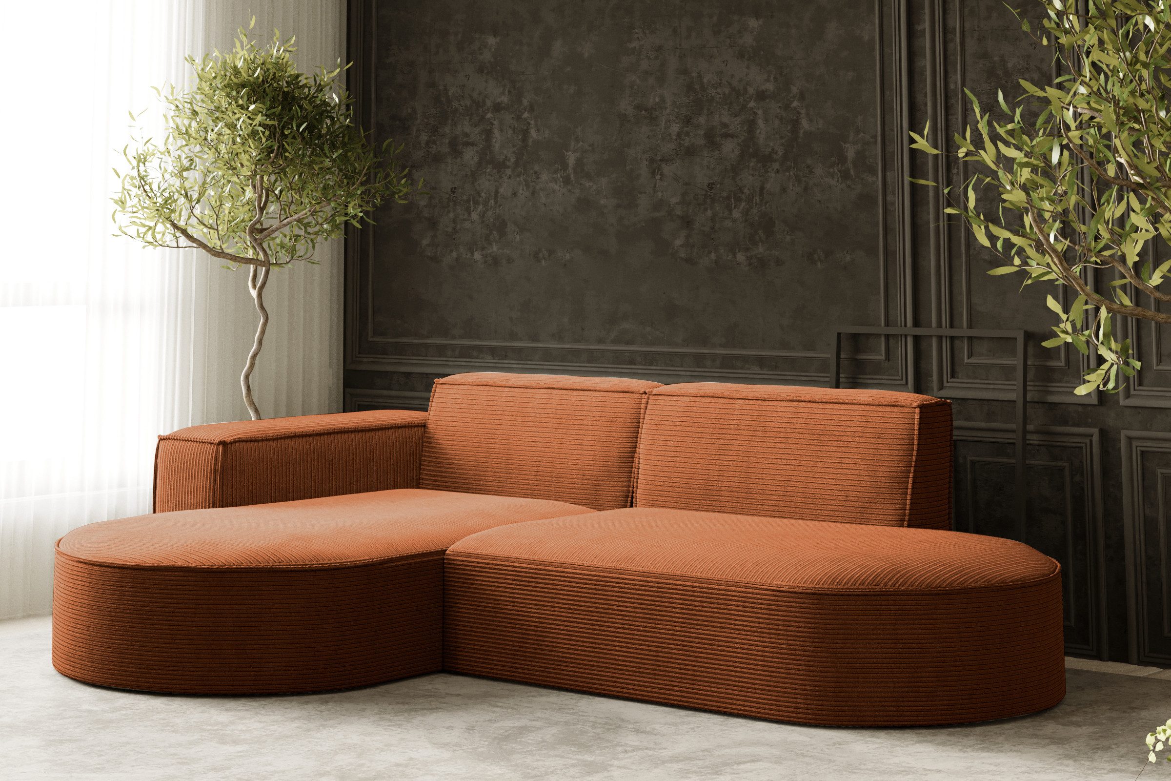 Kaiser Möbel Ecksofa Designer MODENA STUDIO L stoff Cord, Ecksofa, Cord Sof günstig online kaufen