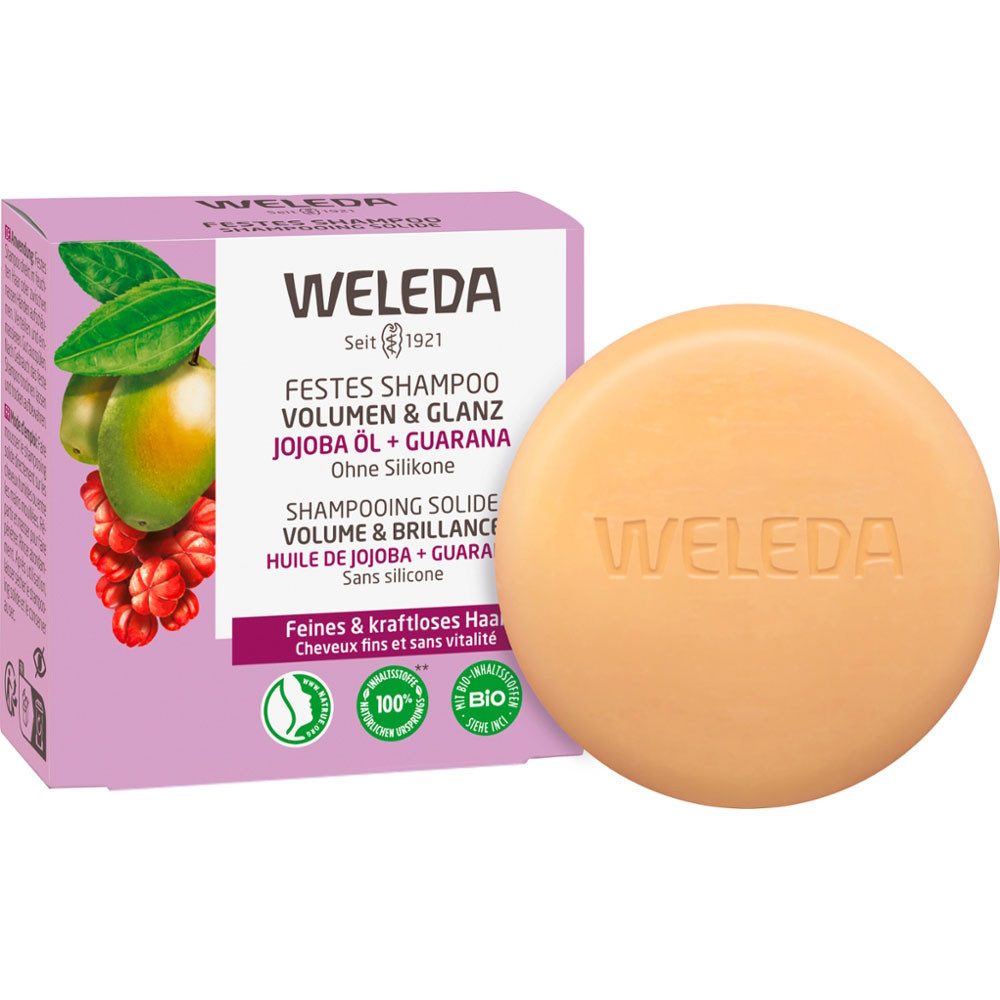 WELEDA Haarshampoo Festes Shampoo Volumen Glanz, 50 g
